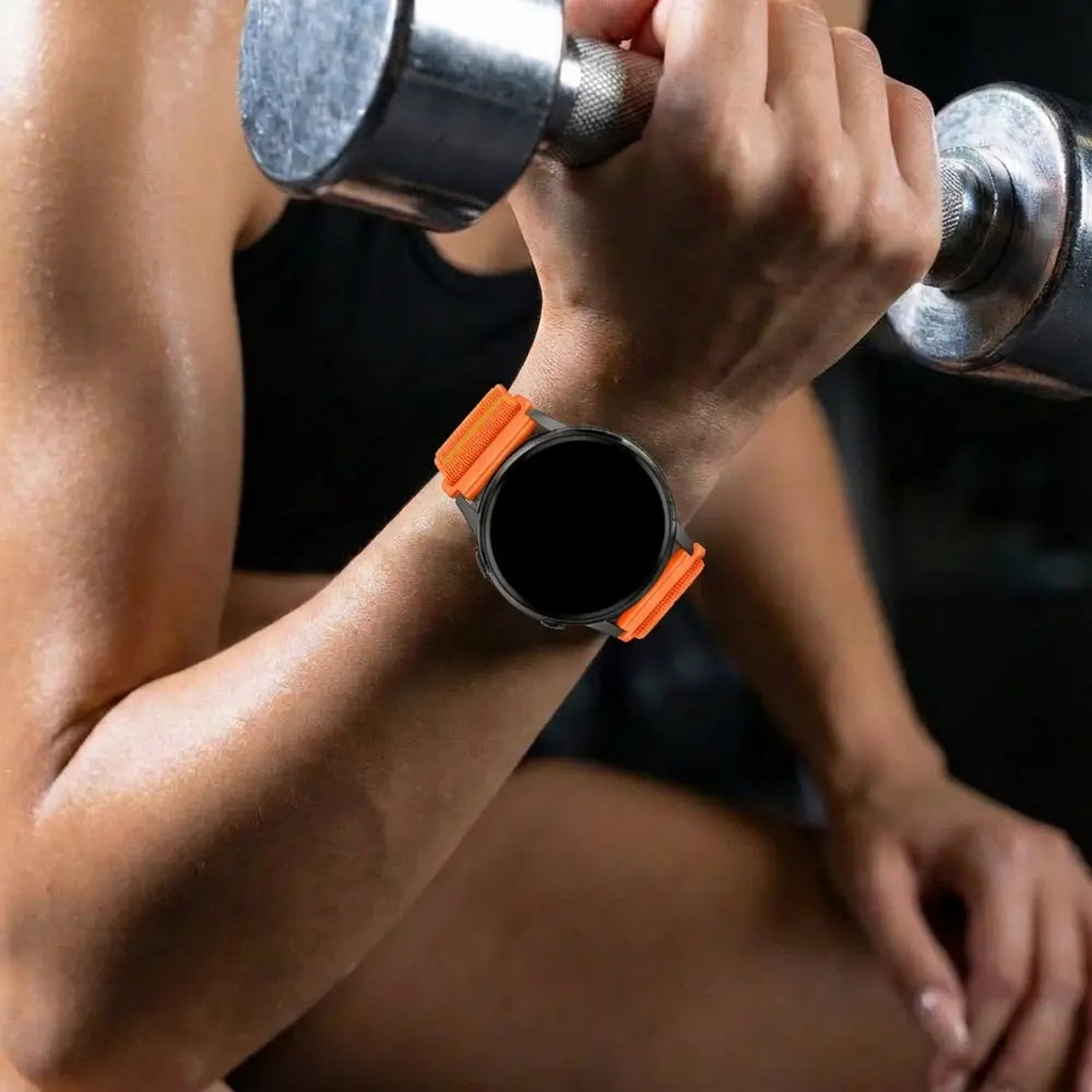 Bandz Garmin Venu 4 - 41mm nylon band 'Wave' (oranje)