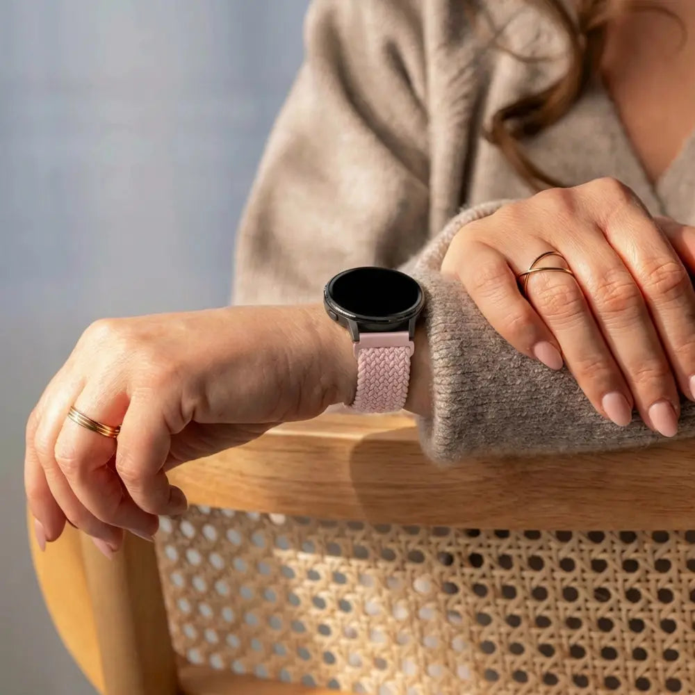 Bandz Bracelet tressé 'Parachute' Garmin Approach S42 (rose)