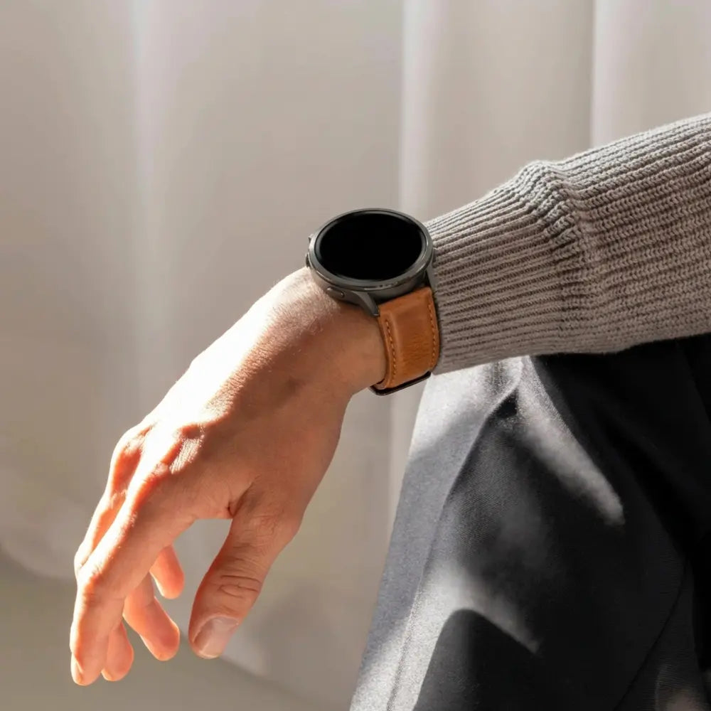 Bandz Bracelet cuir 'Classic' Garmin Venu SQ (marron)