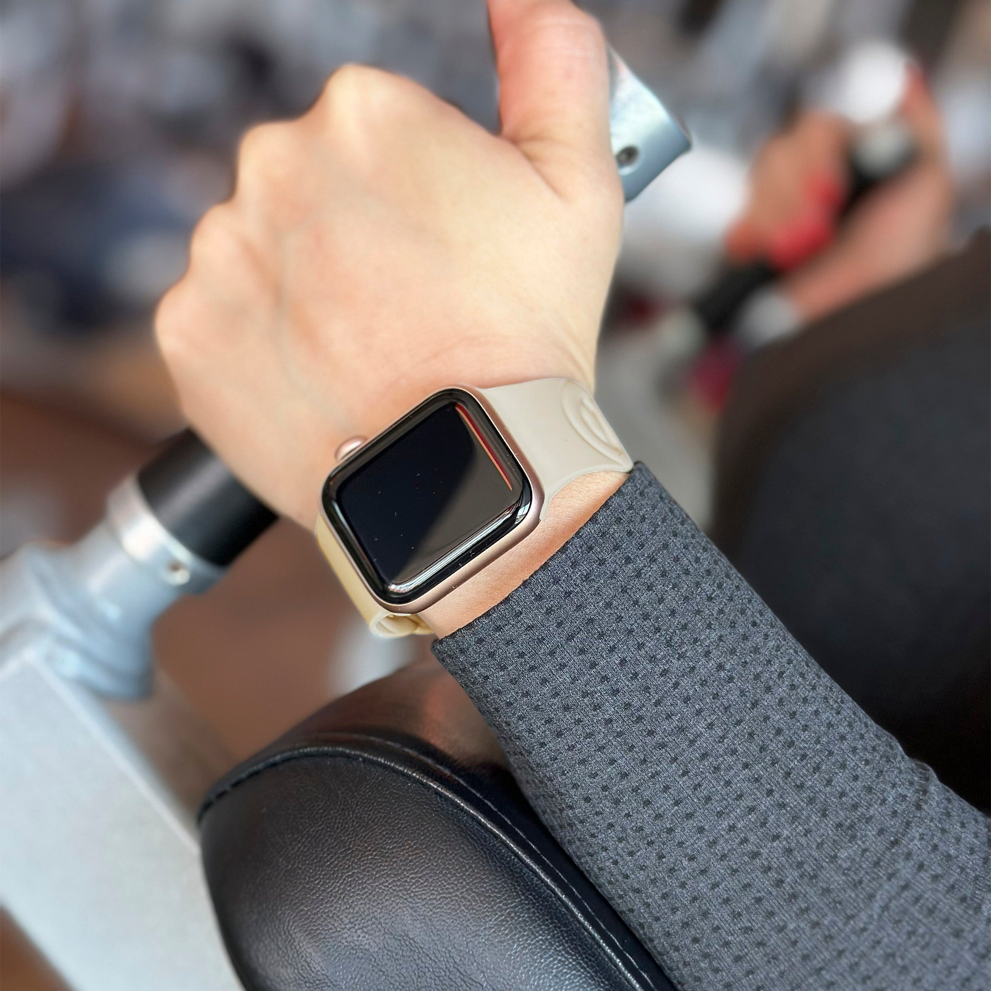 Bracelet silicone chaîne Apple Watch (beige)