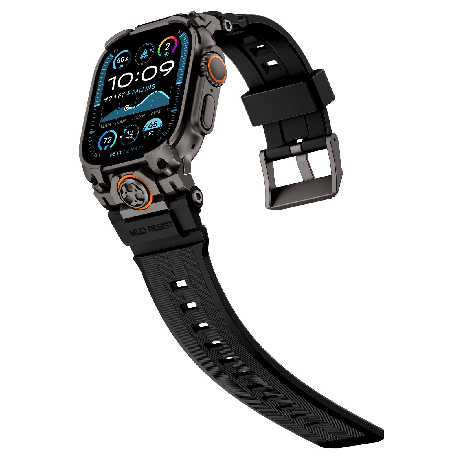 Apple Watch 'Four Claw' Silicone Strap (Black)