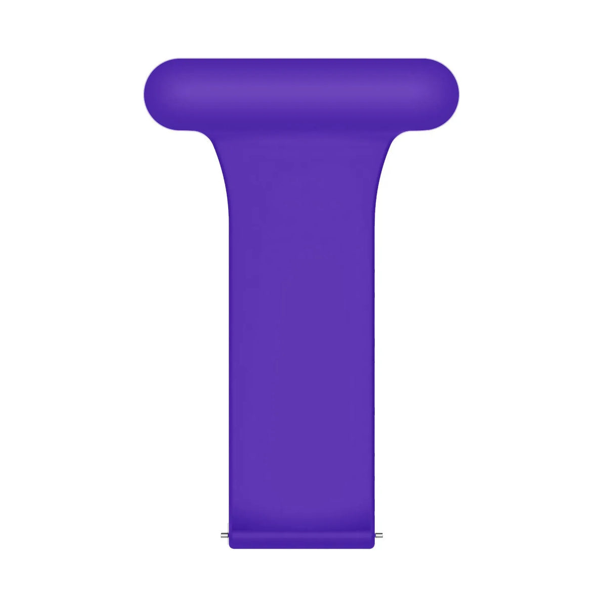 Silicone Nurse Fob, purple, laid flat, separate parts, direct top view