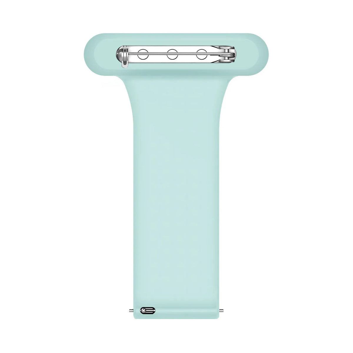 Silicone Nurse Fob, light green, laid flat, separate parts, direct top view