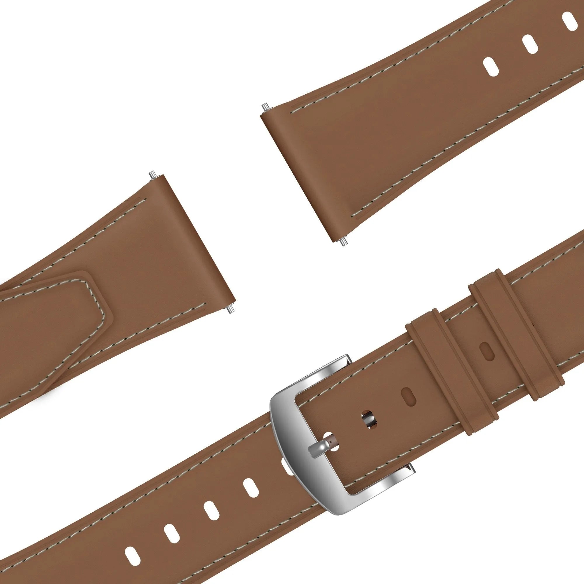Bandz Oppo Watch S Leather Strap 'Easy Fit' (Brown)