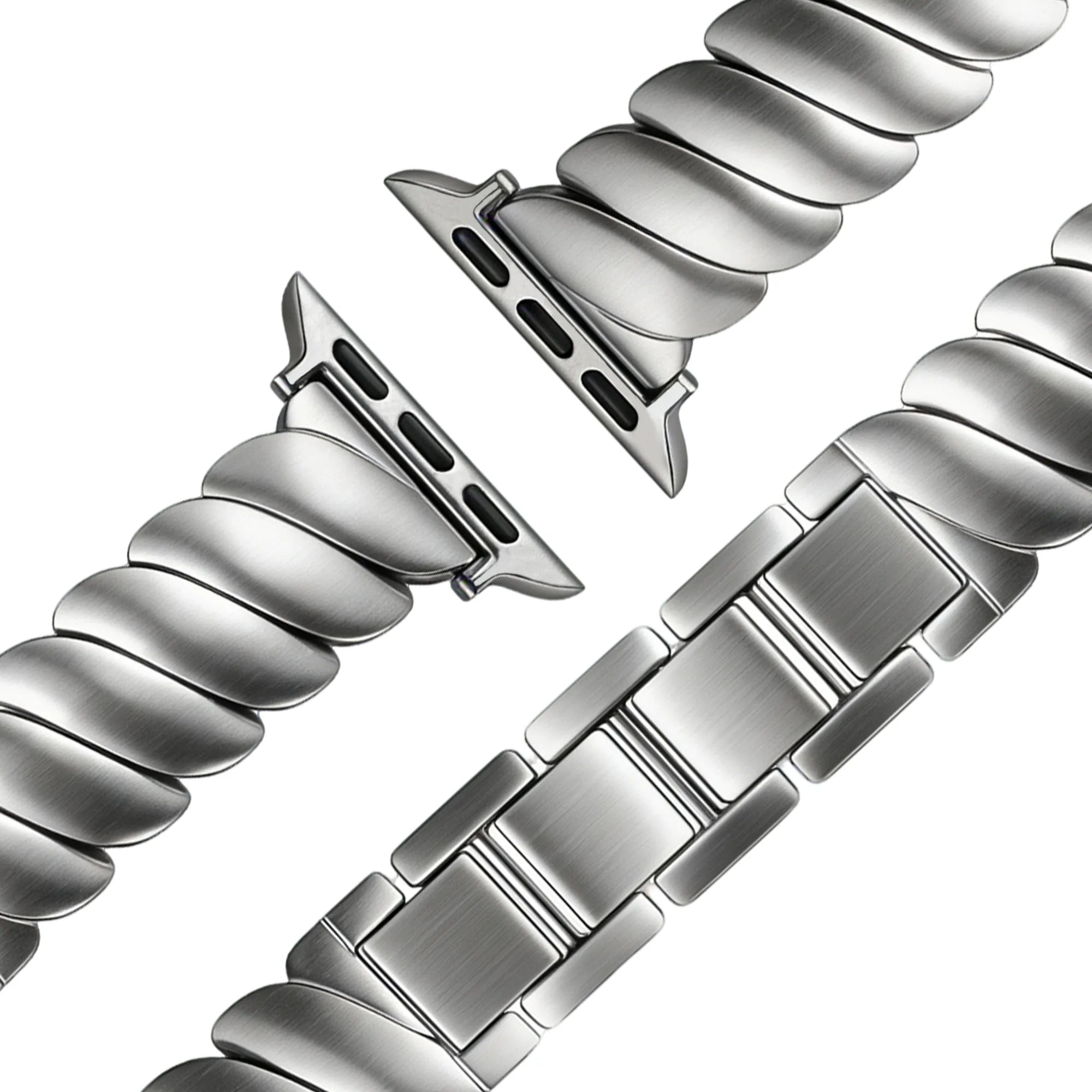 Bandz Bracelet acier premium 'Twisted' Apple Watch (argent)