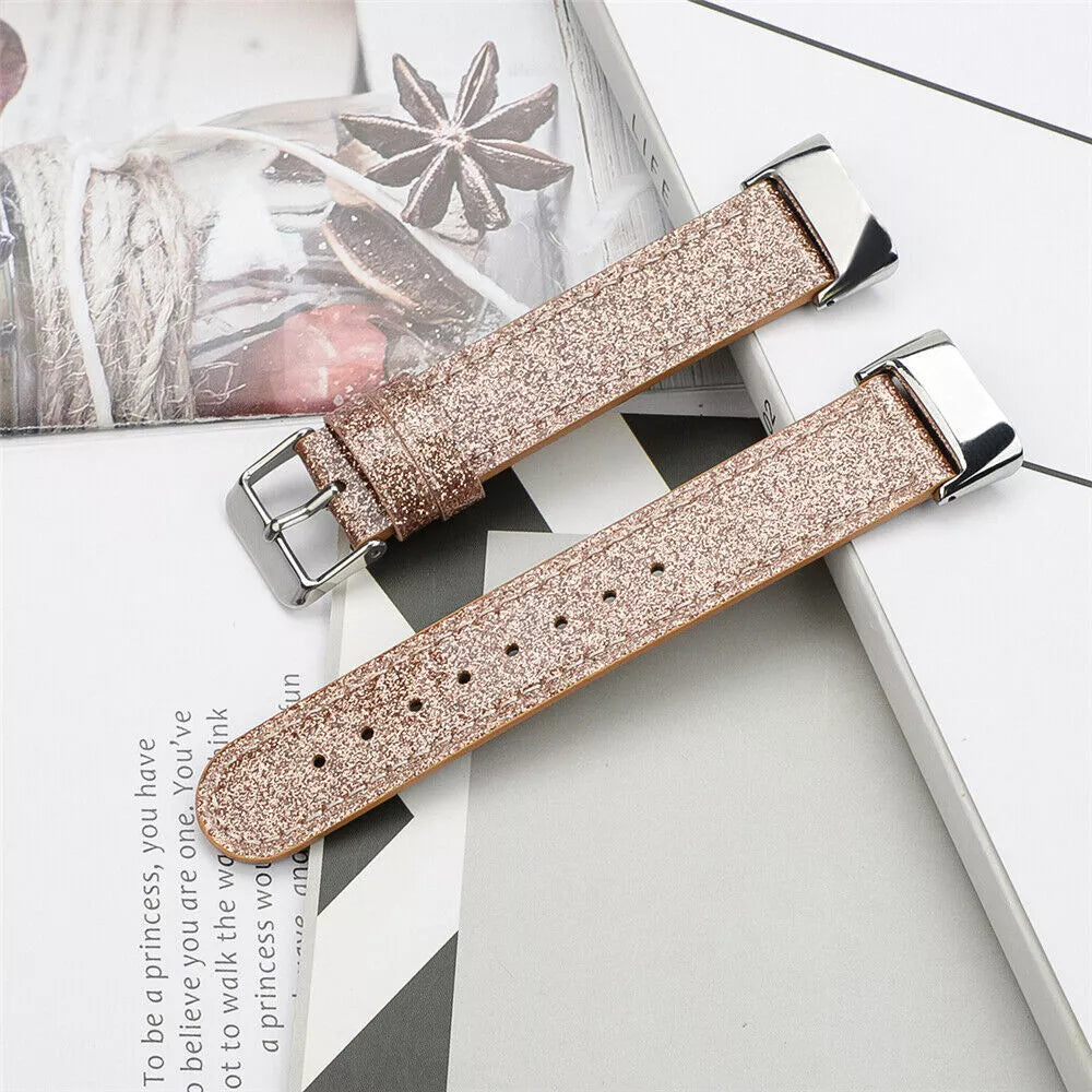 Bracelet cuir Fitbit Charge 5 (or foncé)