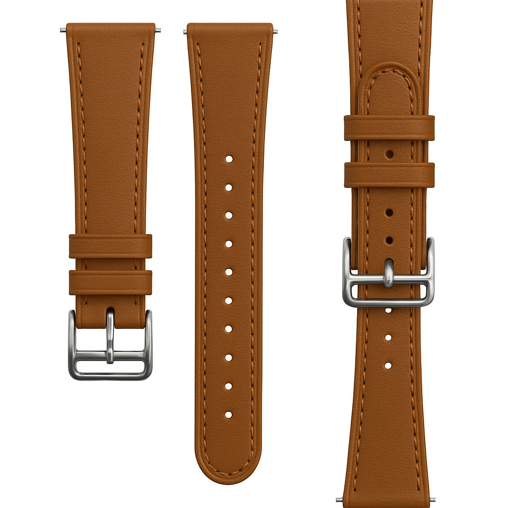 Bracelet montre cuir moderne 20mm - universal (marron)
