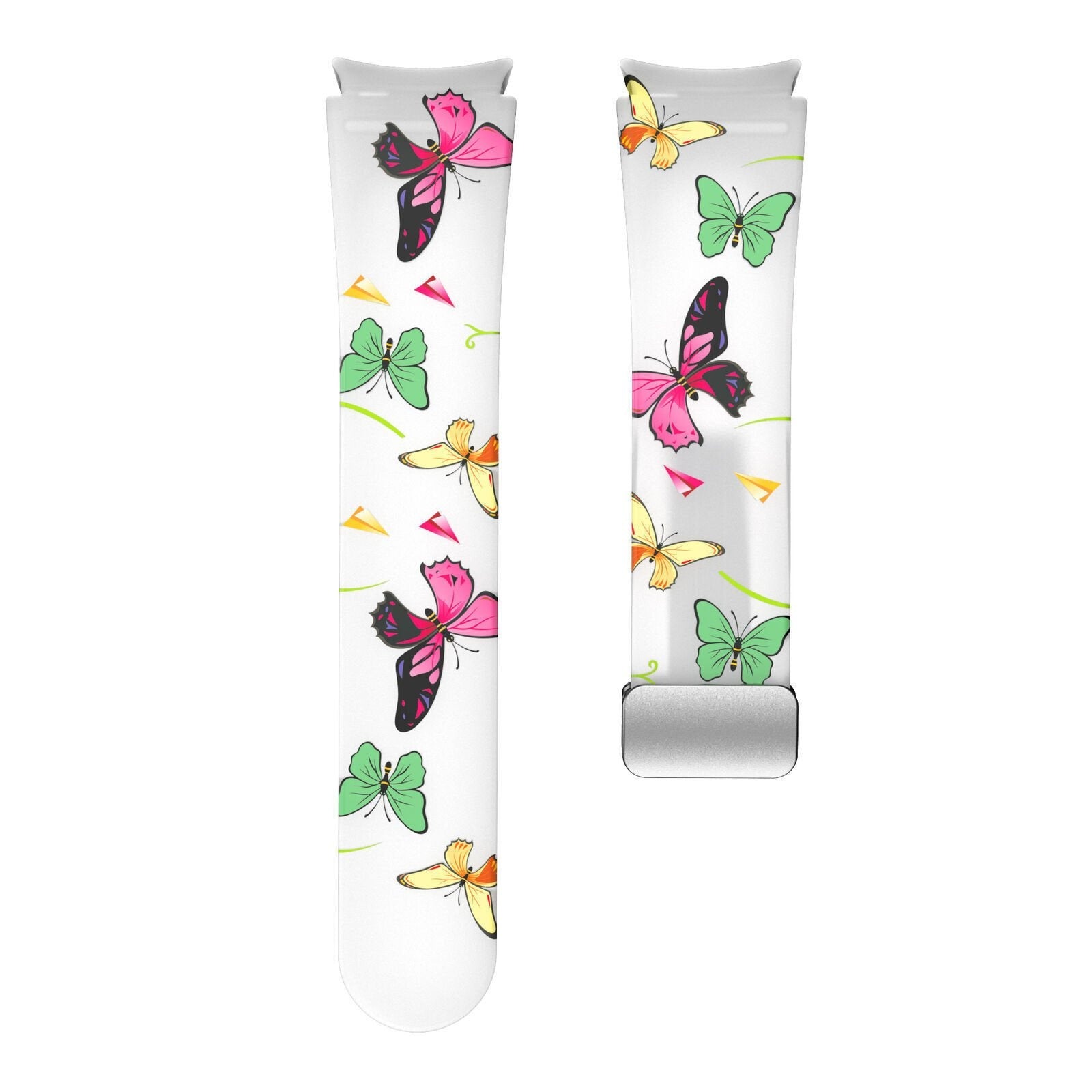 Silicone Magnetic Patterned Strap, laid flat, separate parts, direct top view