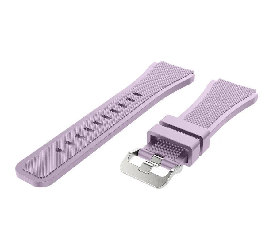 Twill Silicone Strap, lilac, laid flat, separate parts, direct top view