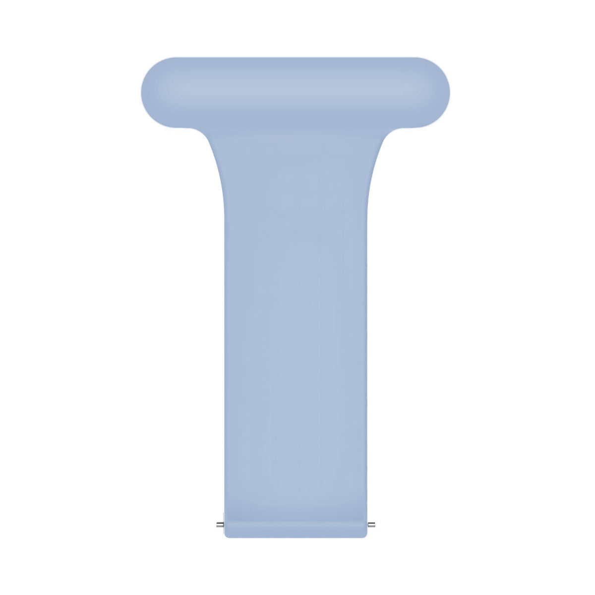 Silicone Nurse Fob, light blue, laid flat, joined, direct top view