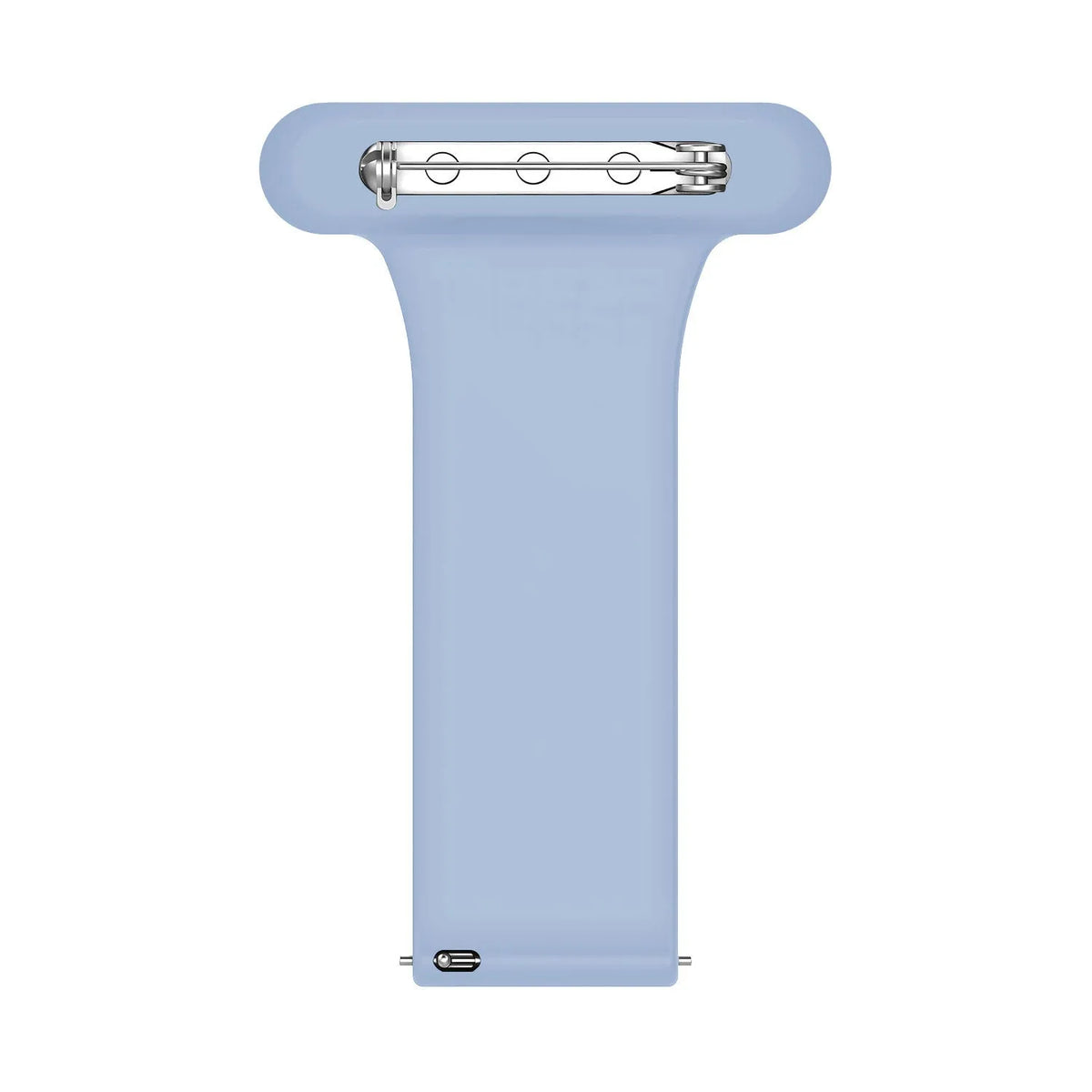 Silicone Nurse Fob, light blue, laid flat, joined, direct top view