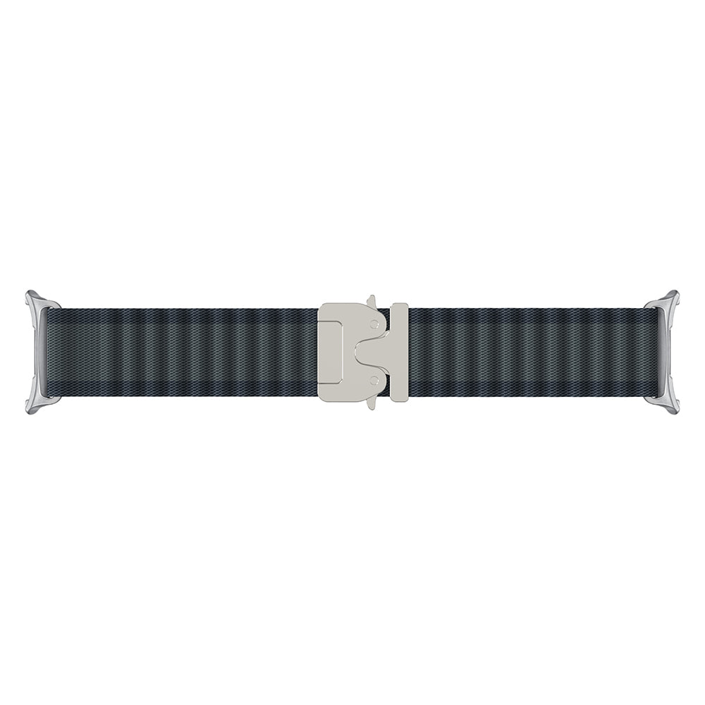 Samsung Galaxy Watch 8 - 44mm Outdoor Nylon Strap with P-Buckle (Black with Silver)