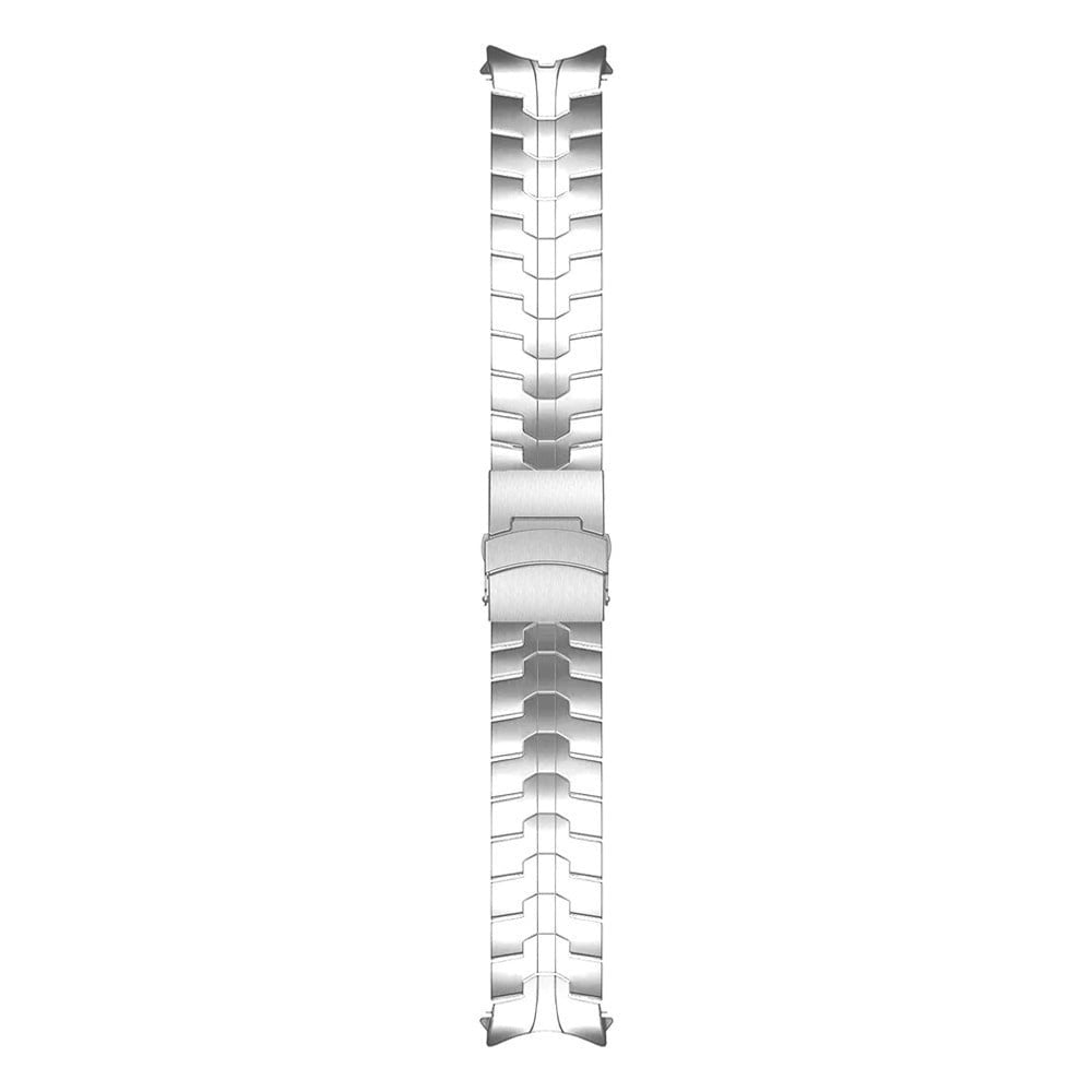 Steel Iron Strap, silver, laid flat, joined, direct top view