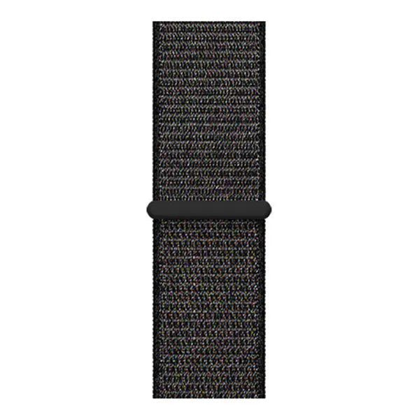 Nylon Strap, black, laid flat, joined, direct top view