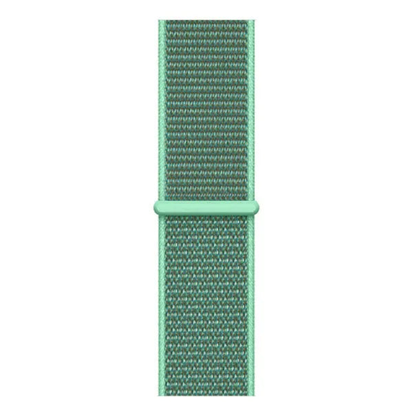 Nylon Strap, mint, laid flat, joined, direct top view