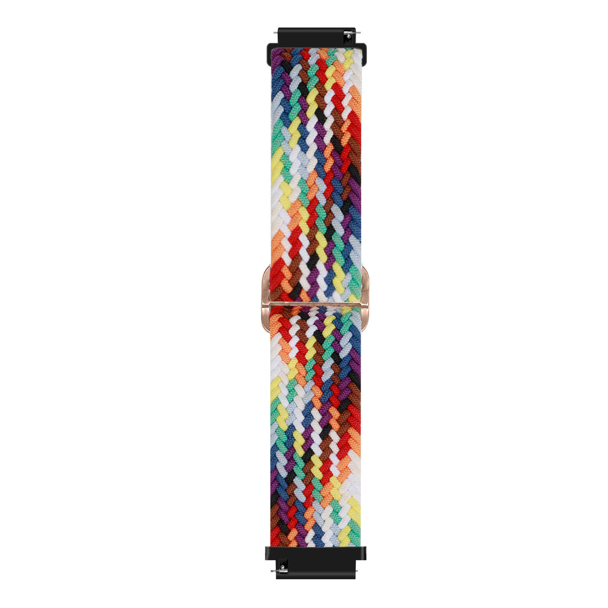 Nylon Adjustable Braided Strap, colourful, laid flat, joined, direct top view
