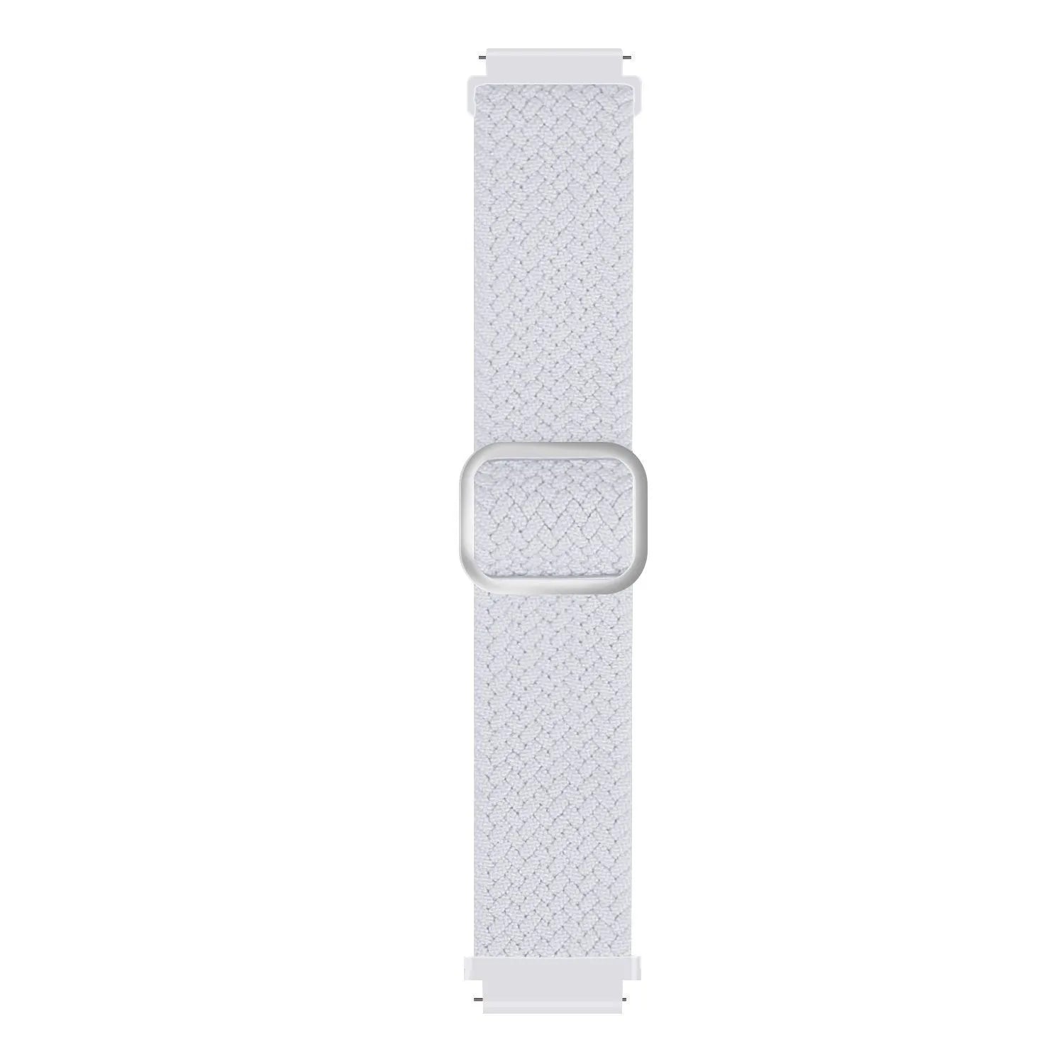 Nylon Adjustable Braided Strap, white, laid flat, joined, direct top view