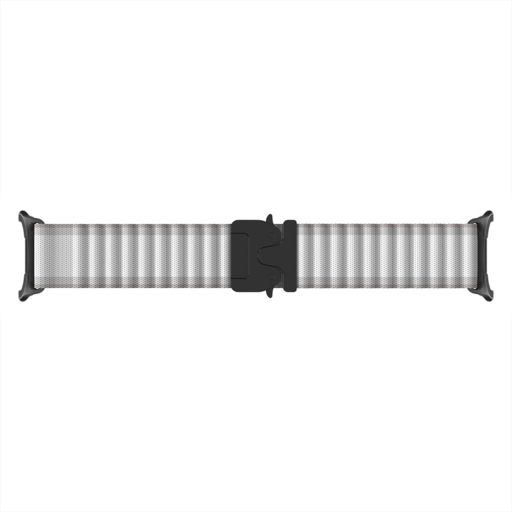 Samsung Galaxy Watch 9 - 44mm Outdoor Nylon Strap with P-Buckle (White with Black)