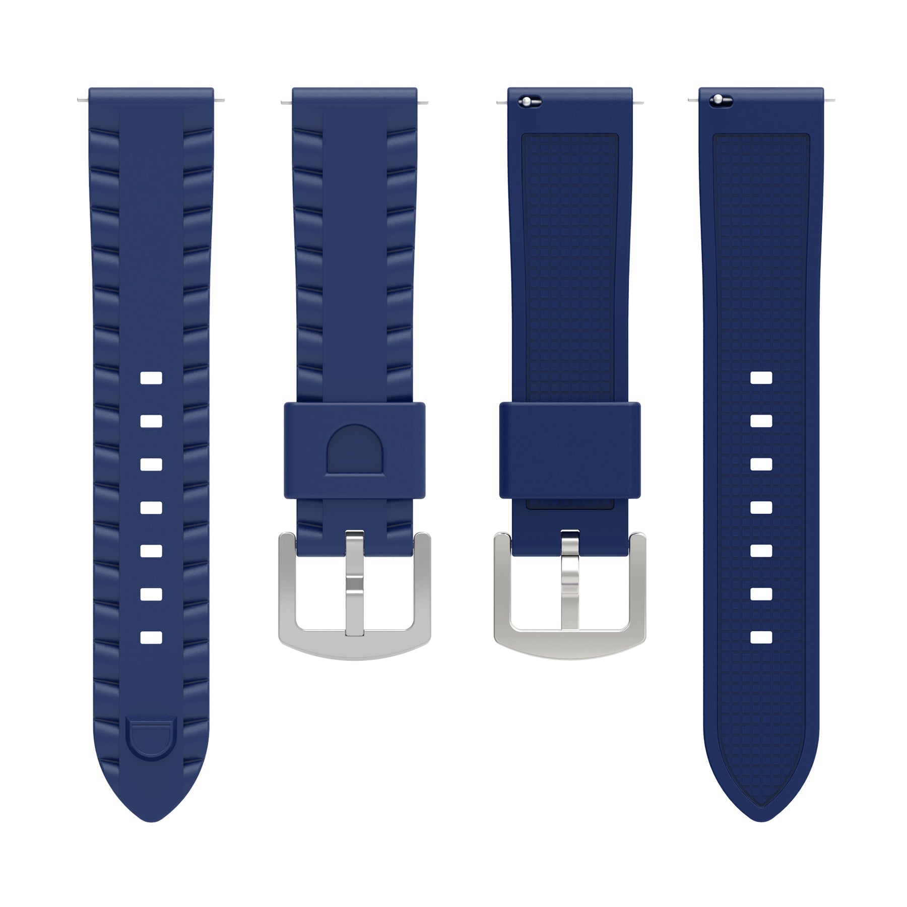 Bracelet silicone ondulé universel 24mm (bleu foncé)