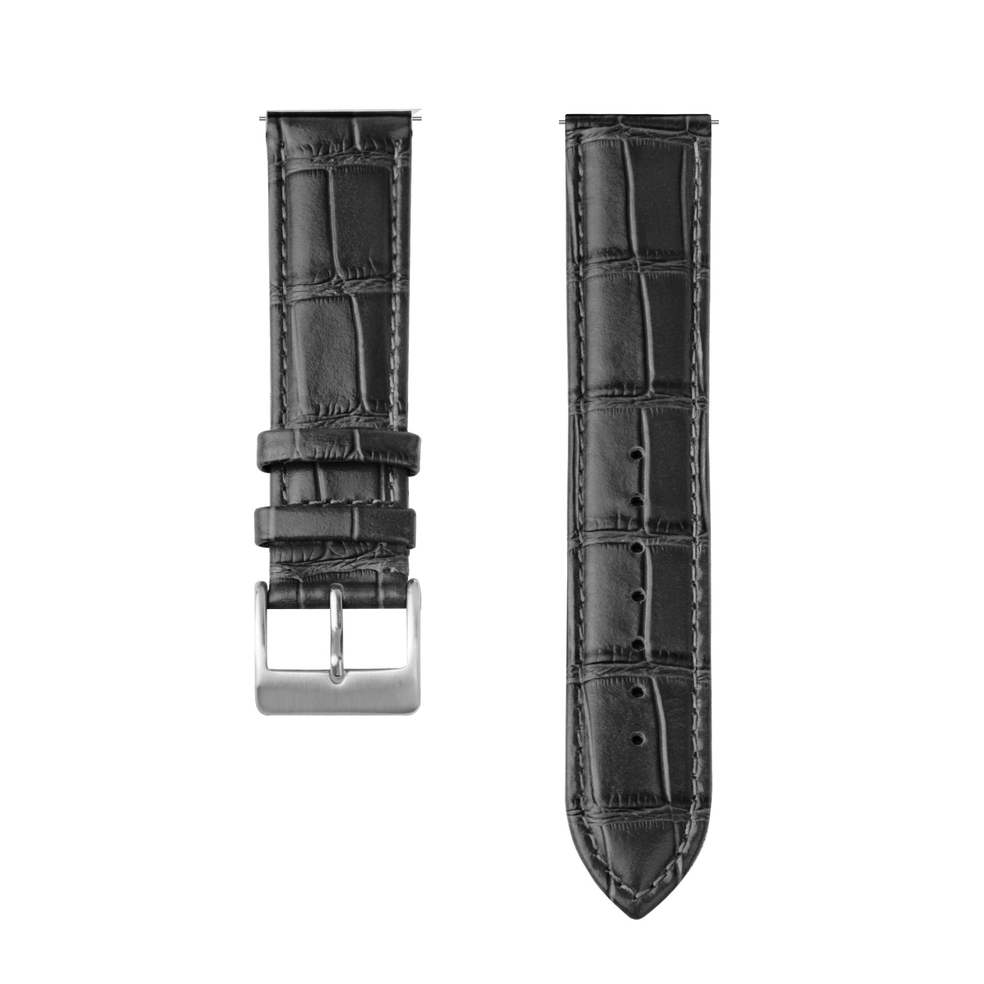 Bracelet cuir à effet crocodile Amazfit Balance 3 (noir)