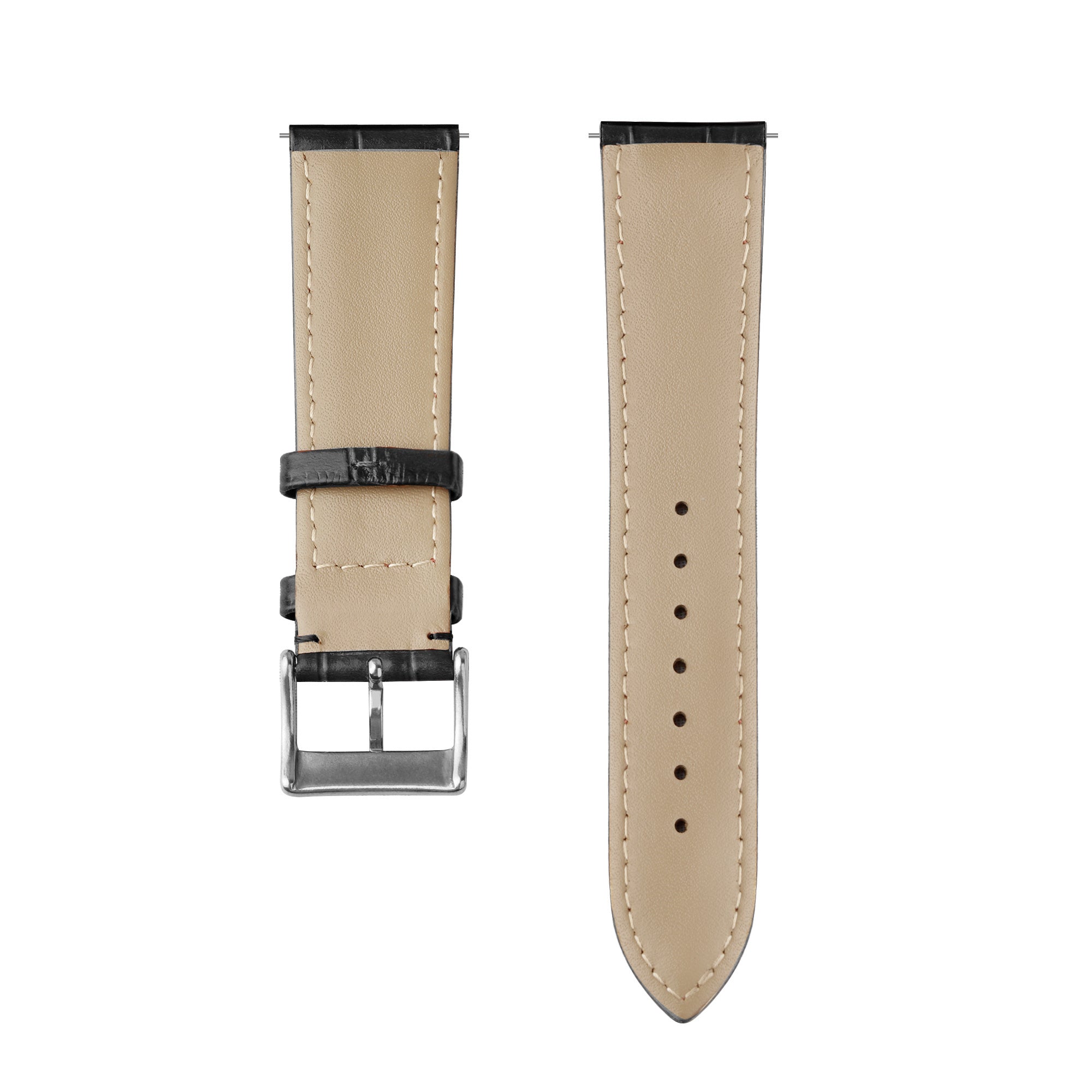Bracelet cuir à effet crocodile Amazfit Balance 3 (noir)
