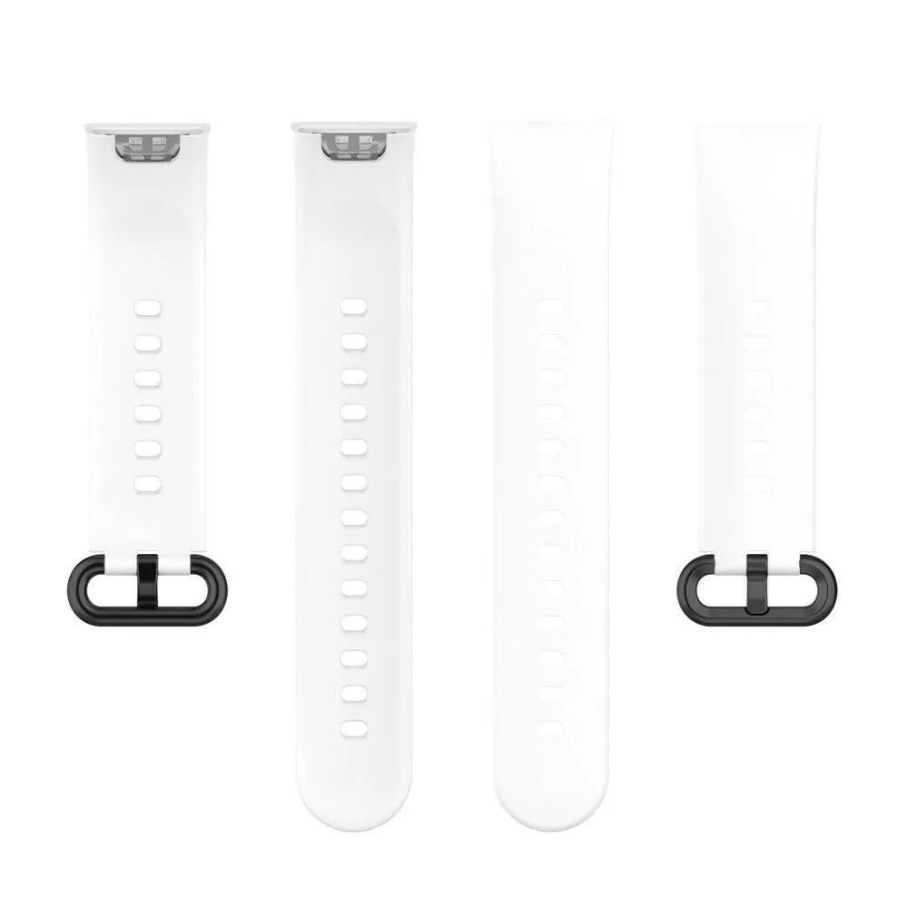 Silicone Strap, laid flat, separate parts, top and underside view