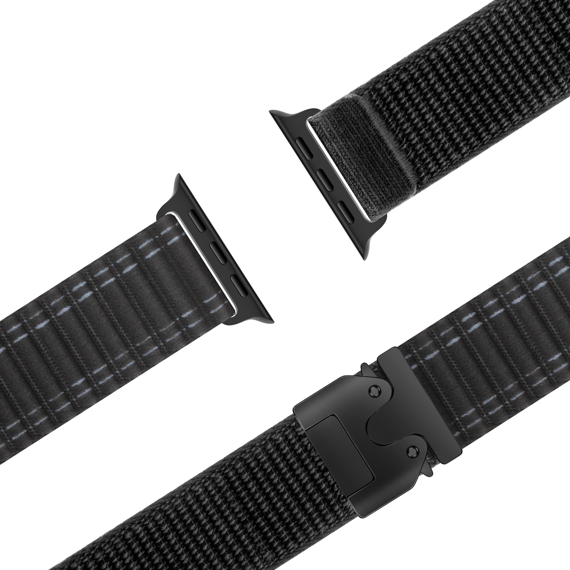 Bandz Bracelet nylon 'Deluxe' boucle en P Apple Watch Ultra (noir)