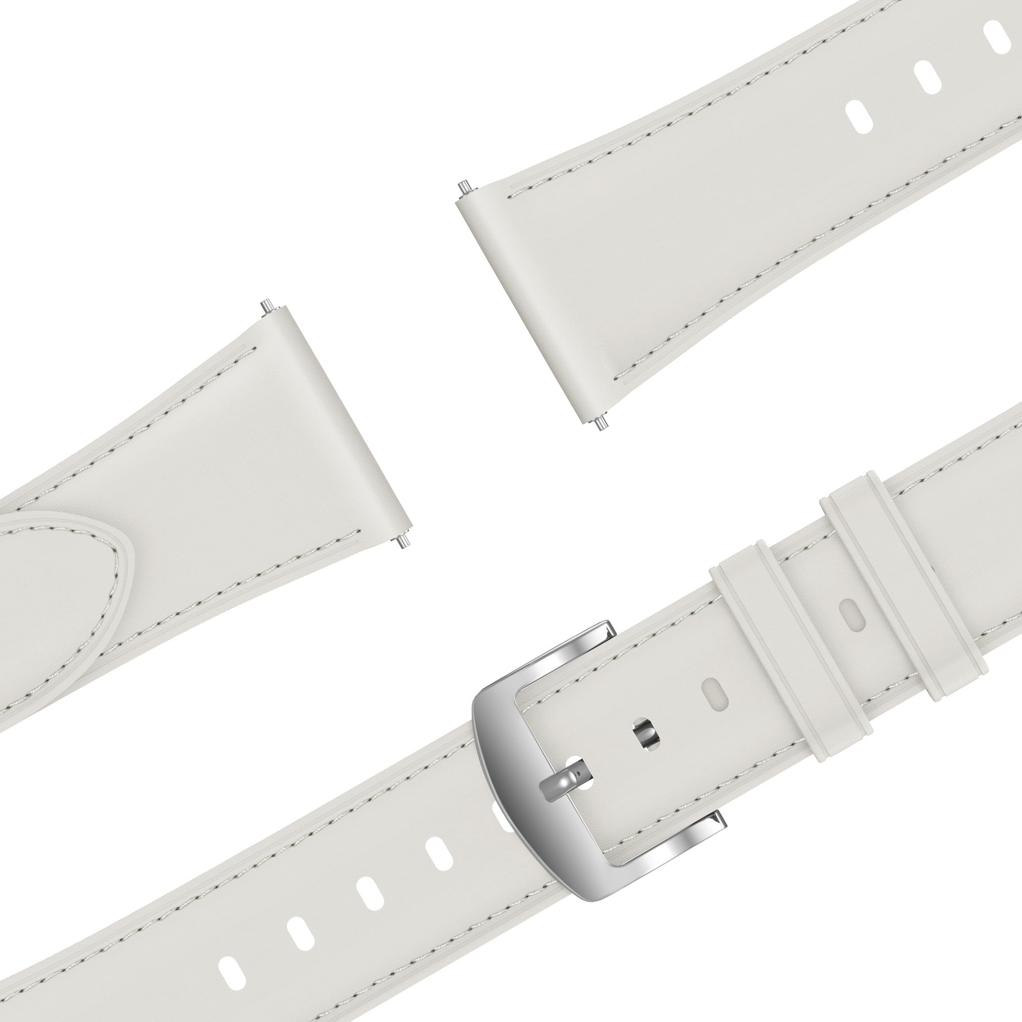 Bandz Bracelet cuir 'Easy Fit' Huawei Watch GT 5 Pro - 42mm (blanc)