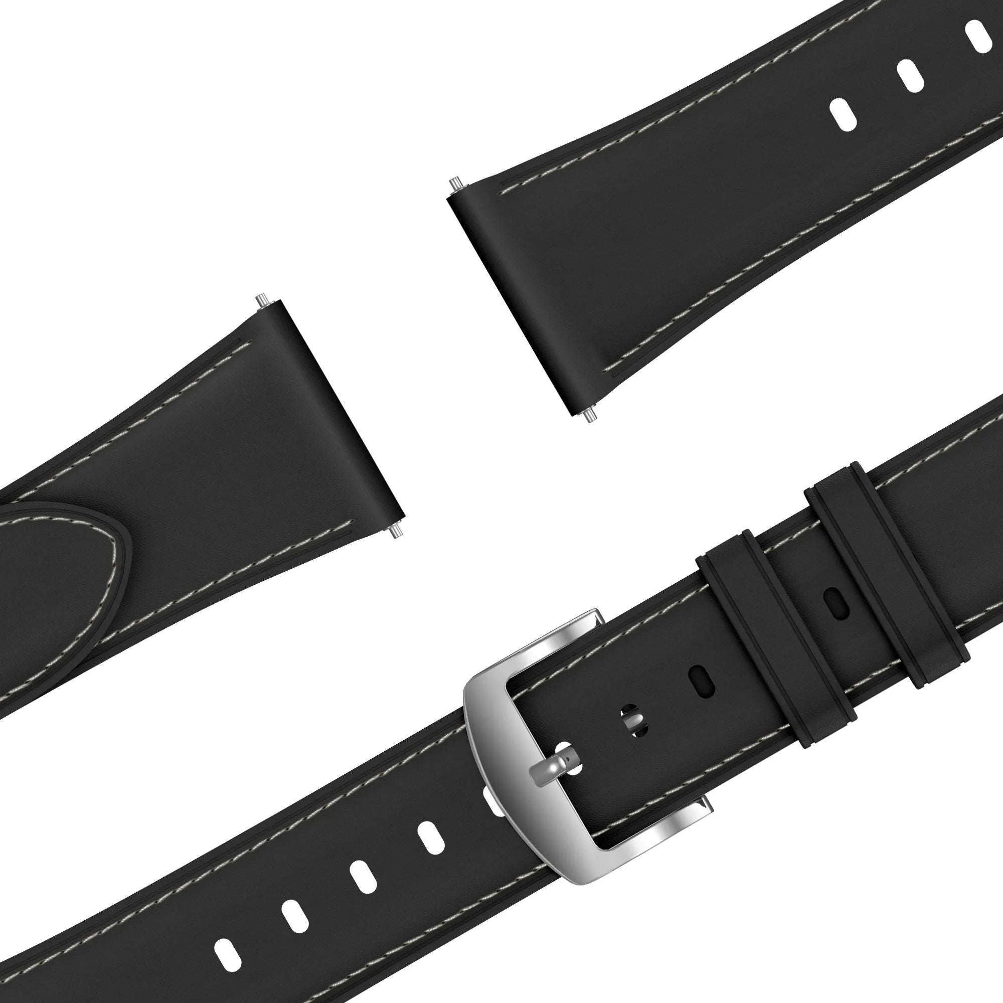 Bandz Bracelet cuir 'Easy Fit' Actyve Smartwatch 20mm (noir)