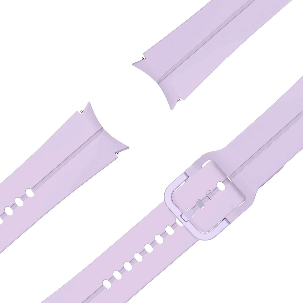 Silicone Strap 'Extreme', light purple, laid flat, joined, 45° top view