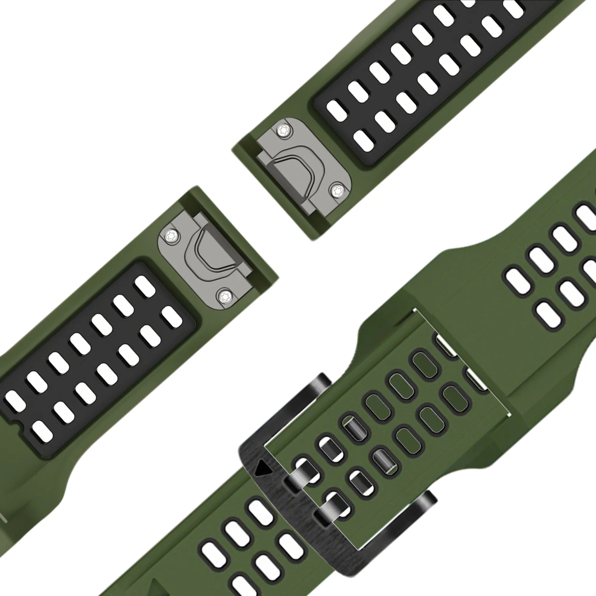 Bandz Bracelet sport avec boucle Garmin Approach S70 - 47mm (verte/noir)