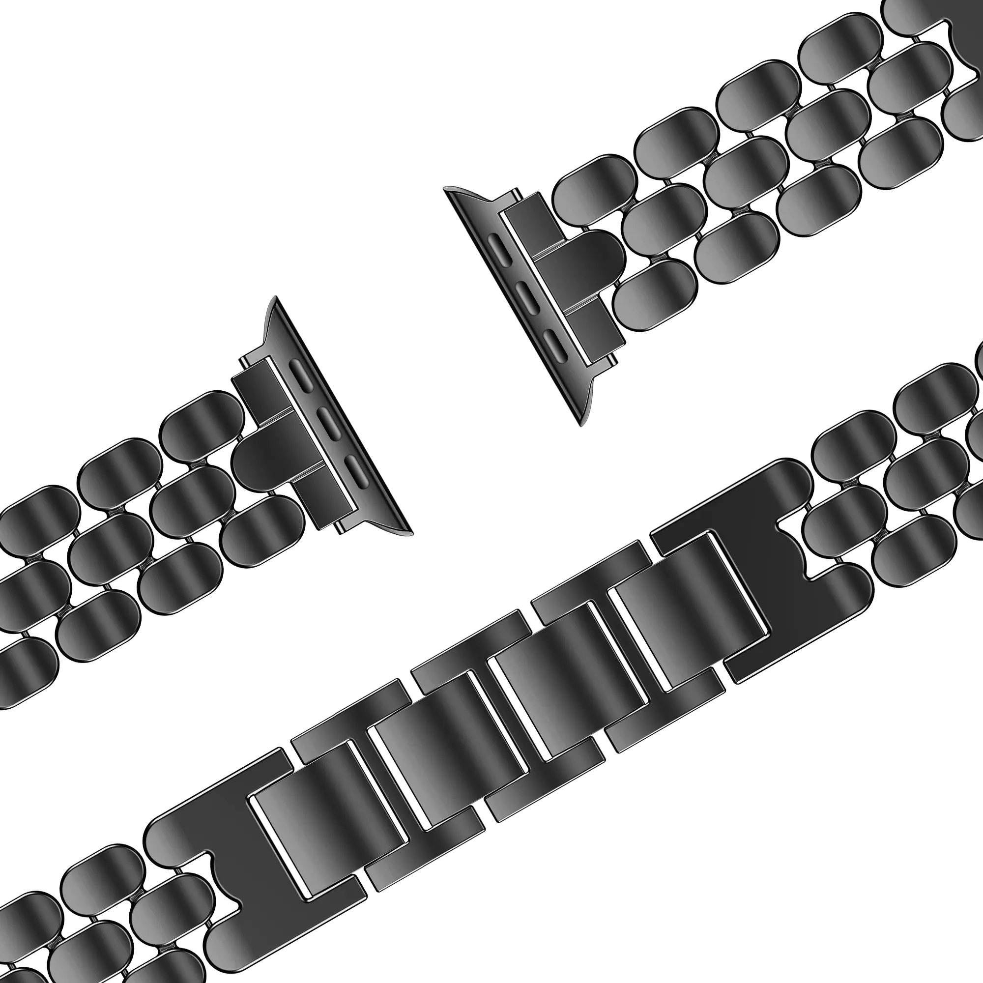 Bandz Bracelet acier 'Oval' Apple Watch (noir)