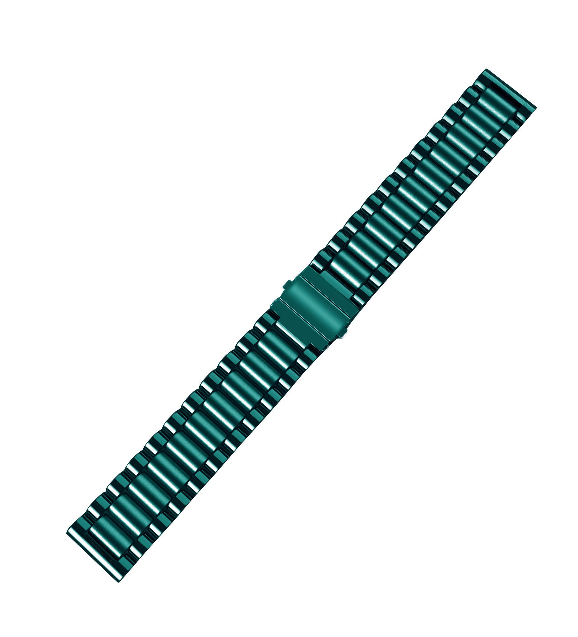 Steel Strap, green, laid flat, joined, 45° top view