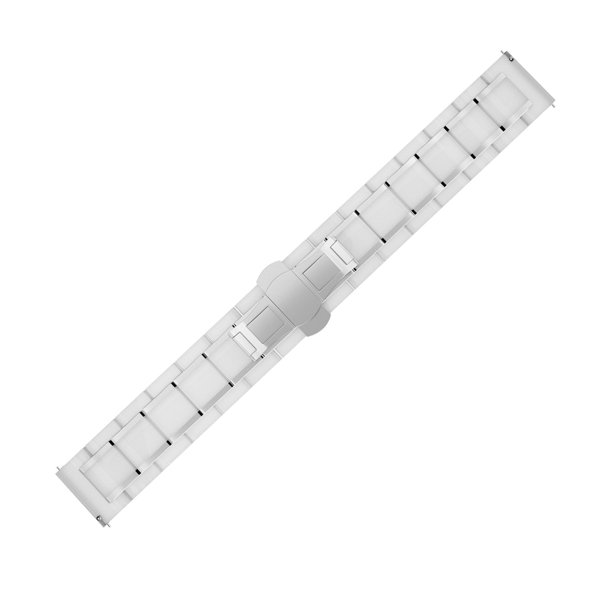 Bracelet en céramique avec maillons Samsung Galaxy Watch 4 - 44mm (blanc/argenté)