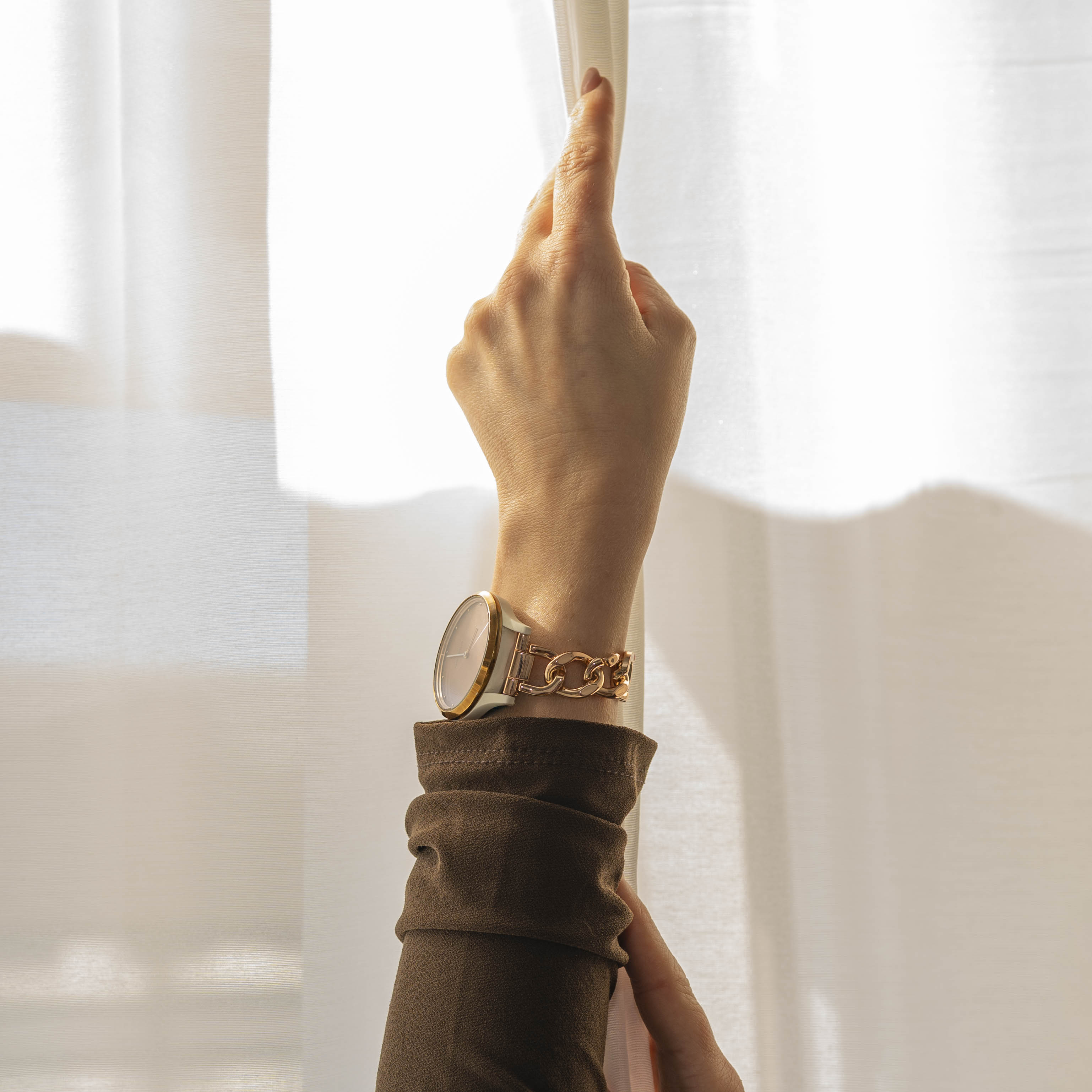 Bracelet chaîne acier Samsung Galaxy Watch 4 Classic 42mm (or rose)