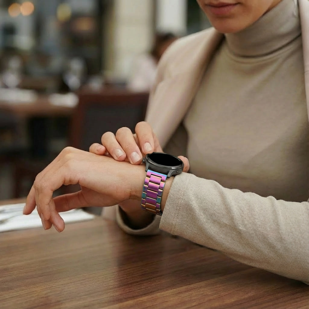 Bandz Bracelet acier 'Classic' Garmin Vivomove Sport (nacré)