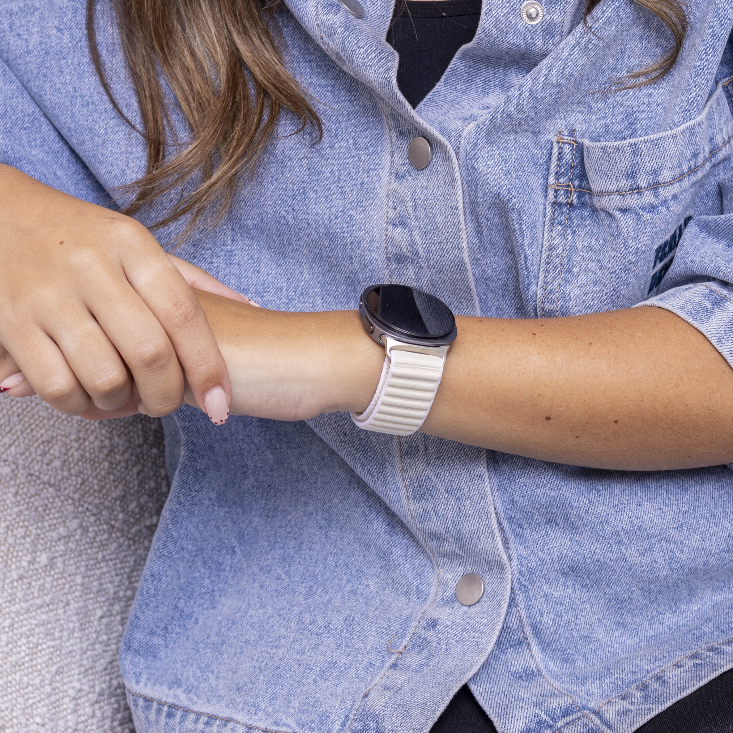 Samsung Galaxy Watch 8 Classic Wave Nylon Strap (Starlight)