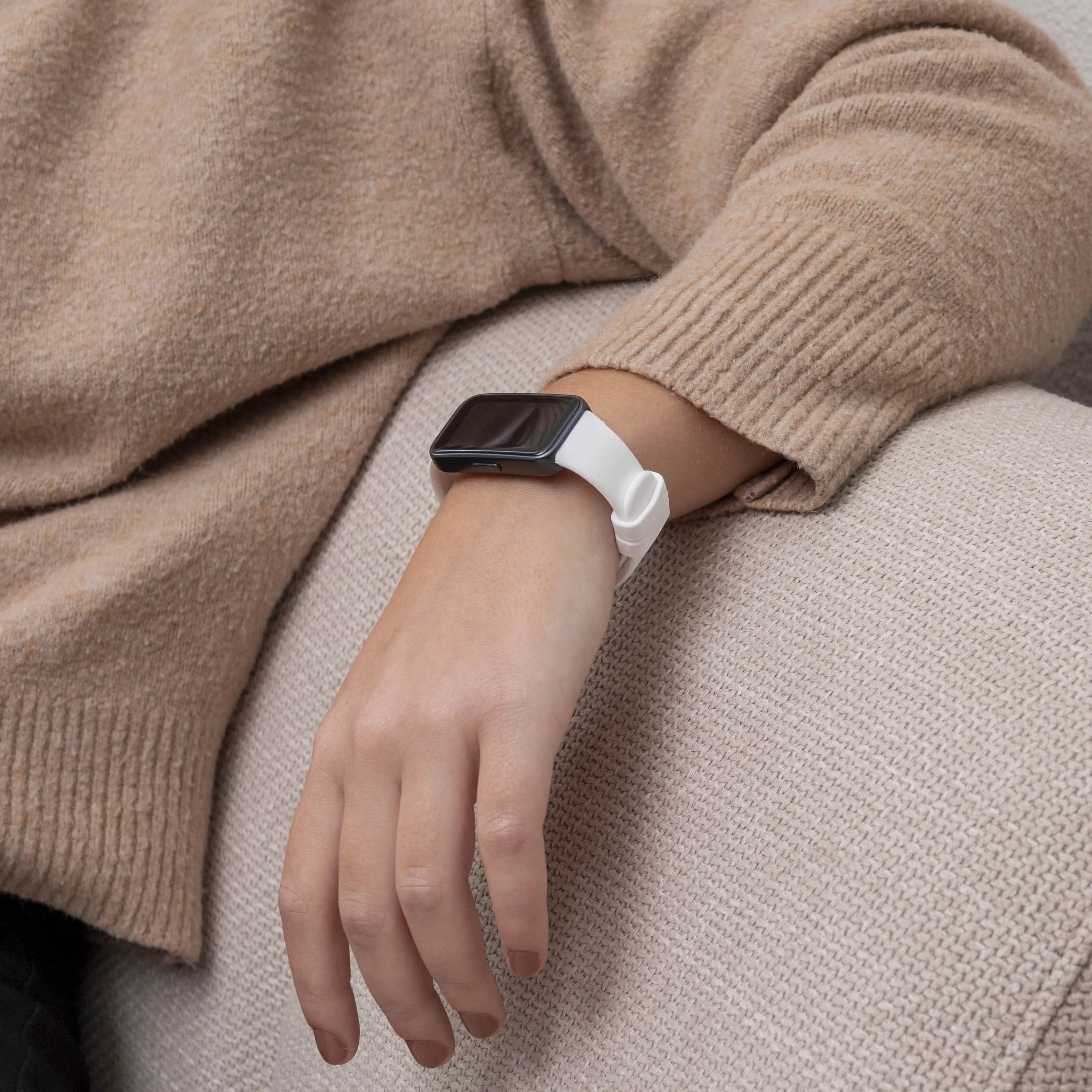 Silicone Strap, white, lifestyle photo