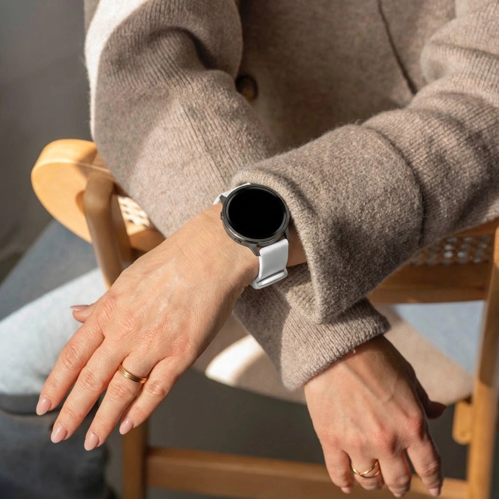 Bandz Bracelet silicone 'Premium' Garmin Vivomove Trend (blanc)