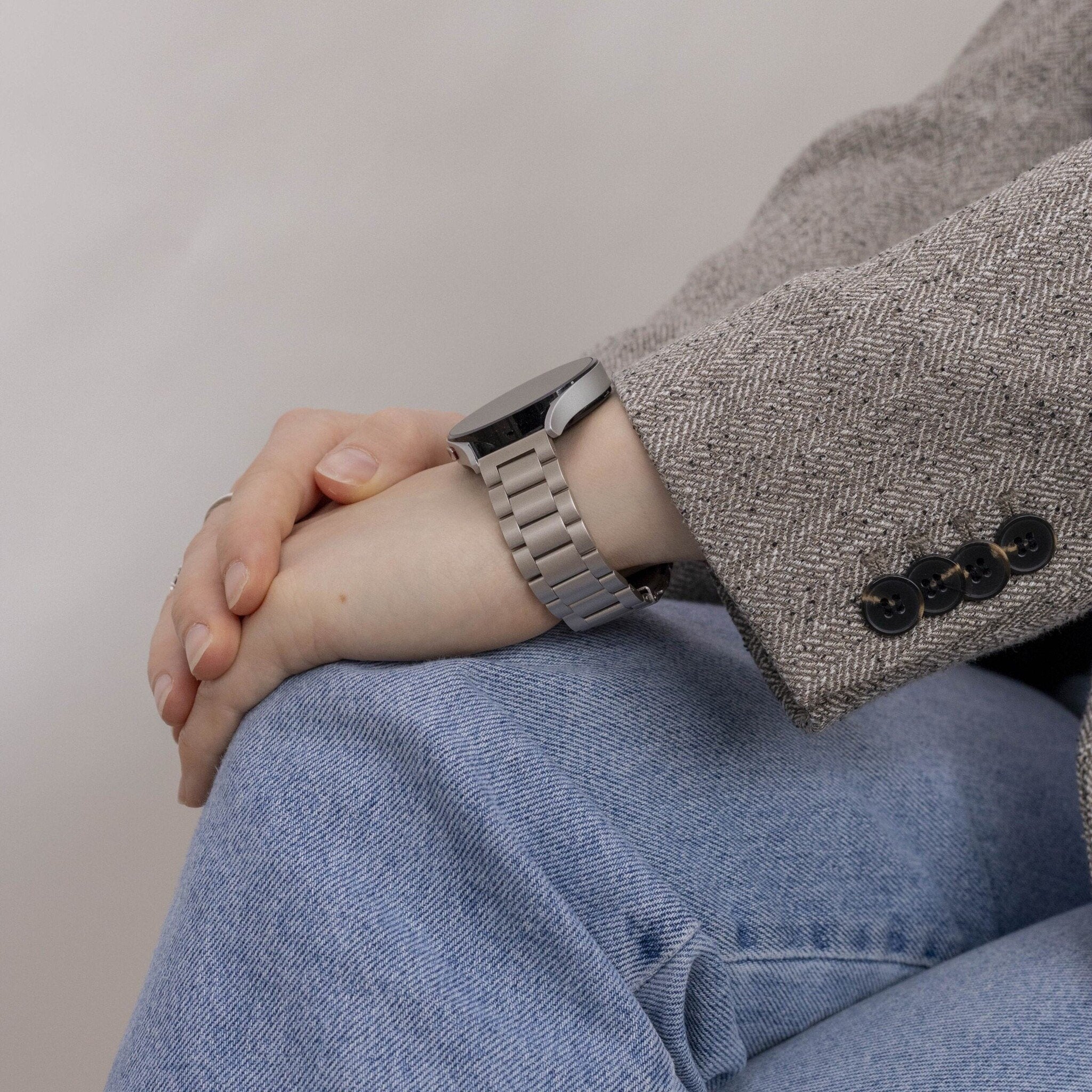 Bracelet acier Samsung Galaxy Watch 7 - 40mm (lumière stellaire)