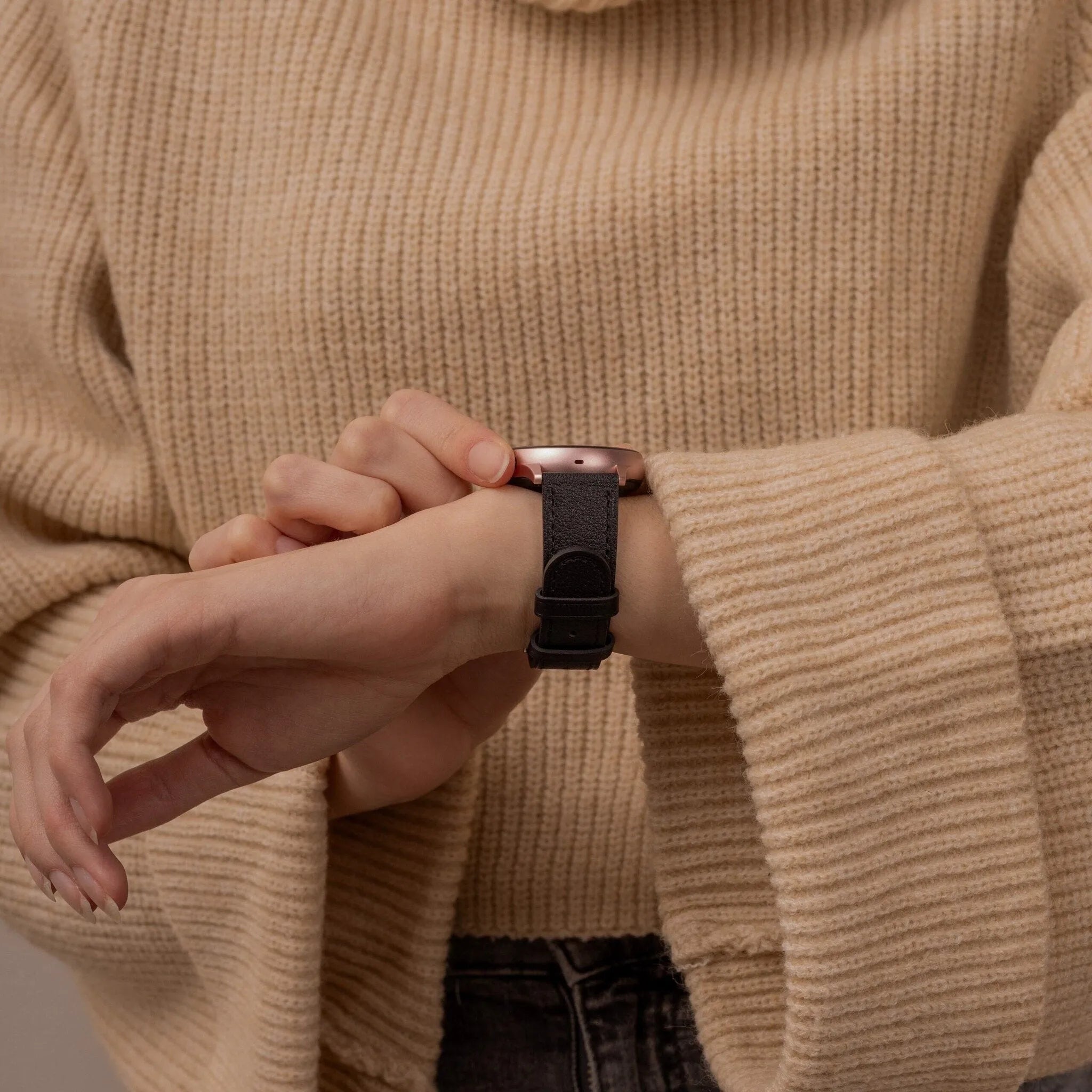 Modern Leather Strap, black, lifestyle photo