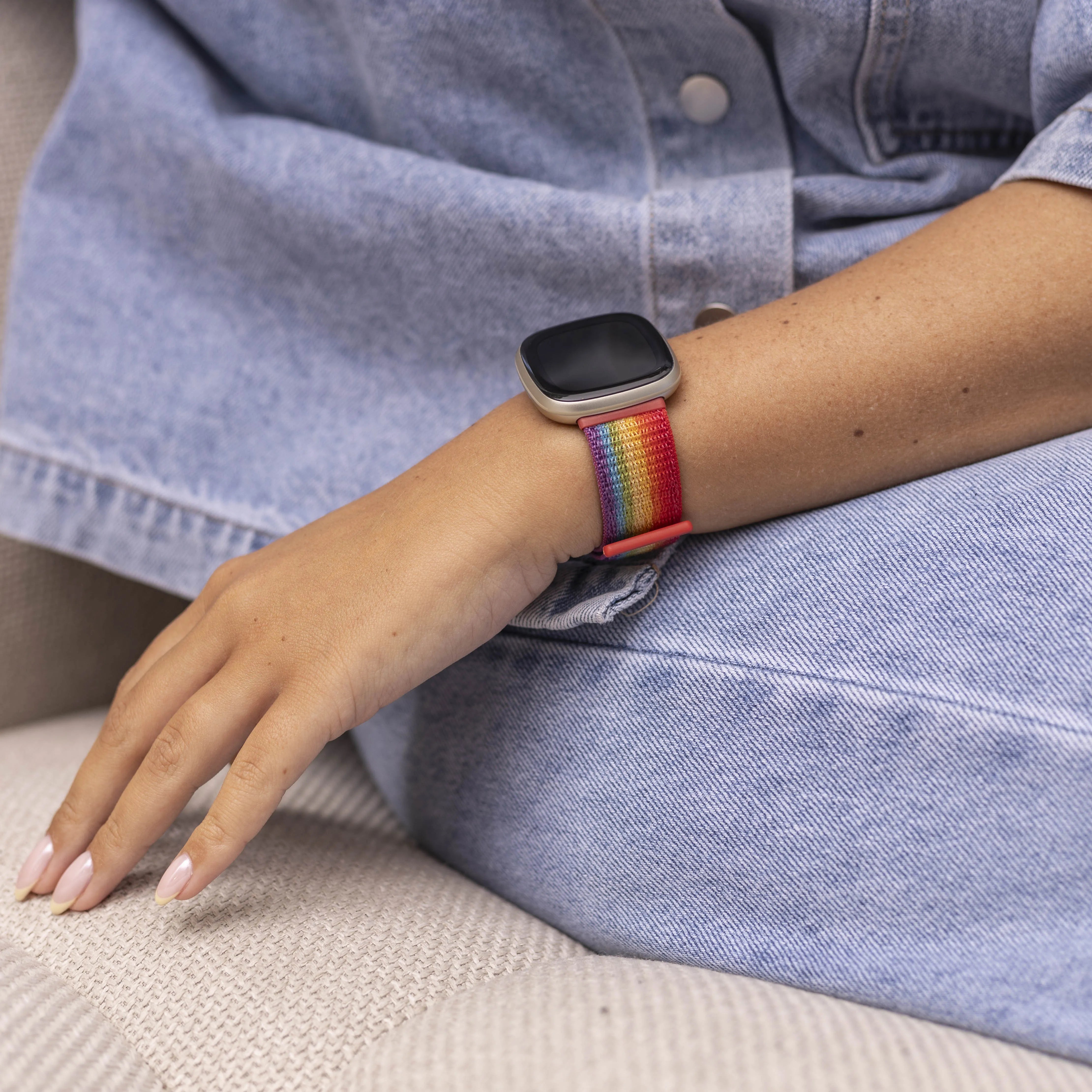 Bracelet nylon Fitbit Versa 3 (arc-en-ciel)