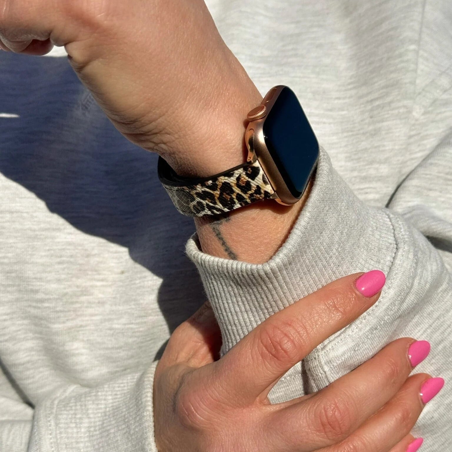 Bracelet cuir Apple Watch (léopard)