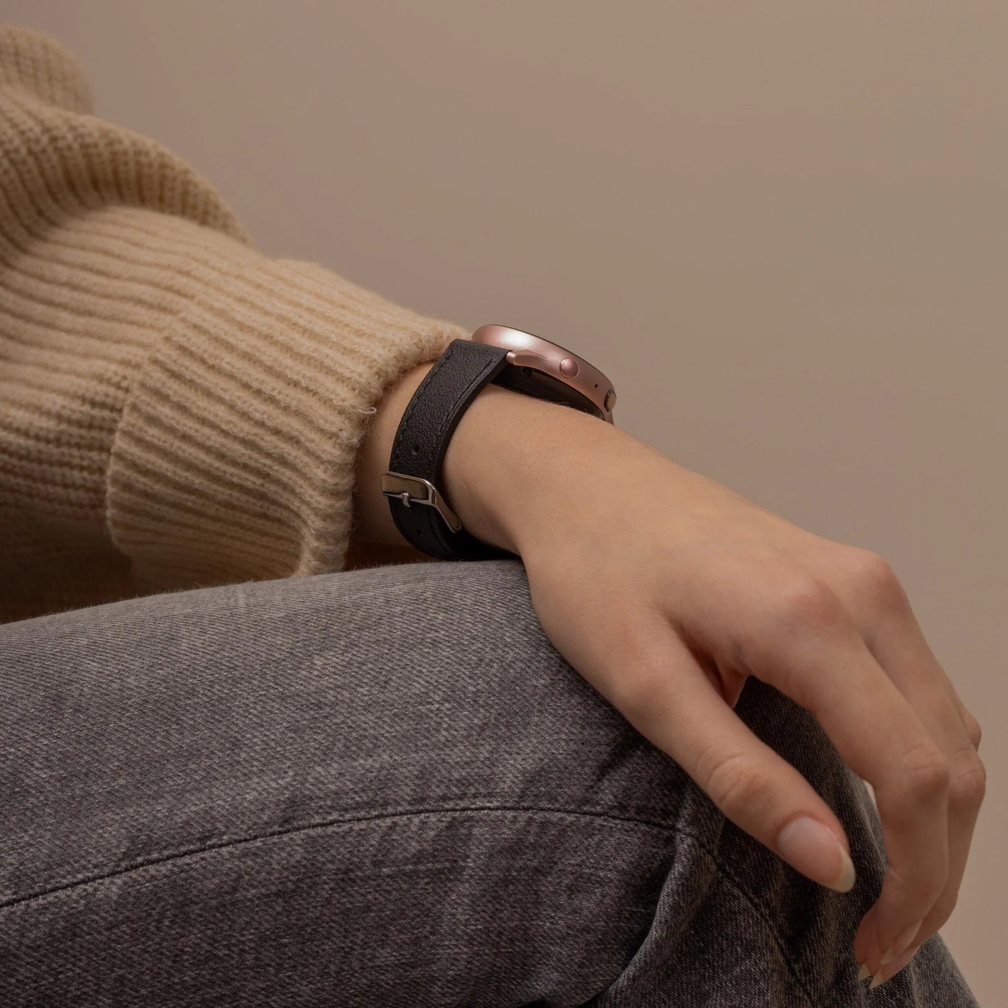 Modern Leather Strap, black, lifestyle photo