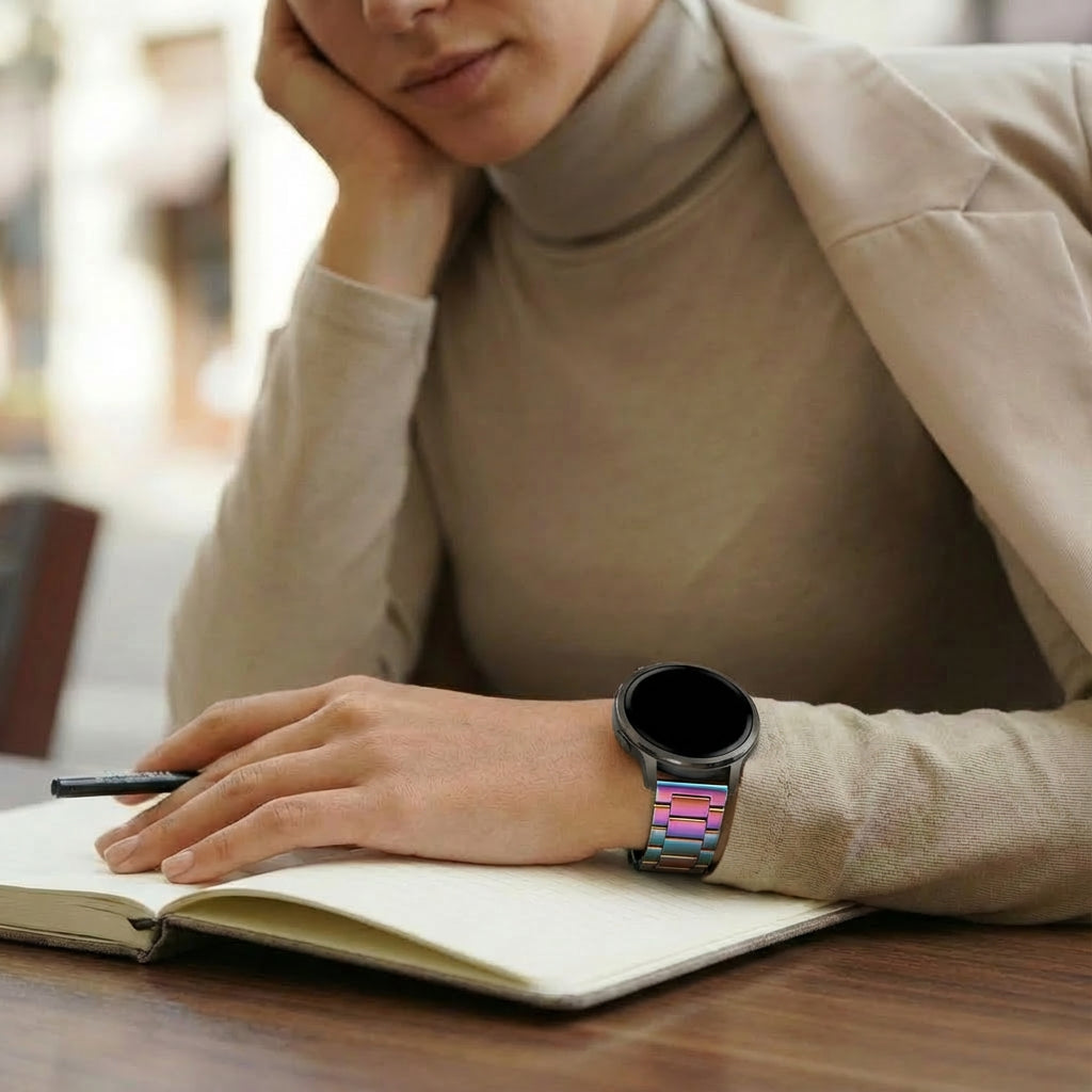 Bandz Bracelet acier 'Classic' Garmin Vivomove Sport (nacré)