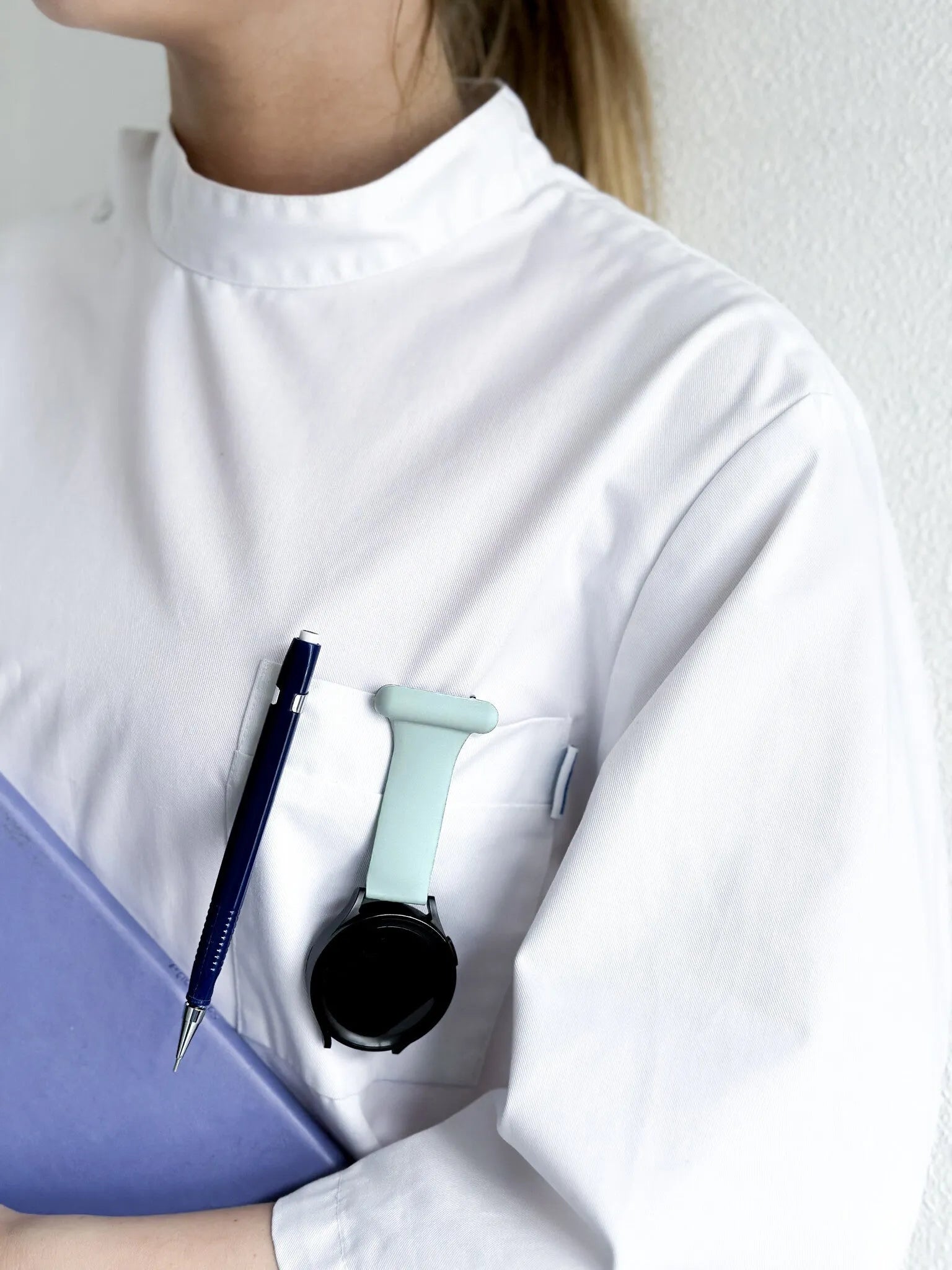 Silicone Nurse Fob, light green, lifestyle photo