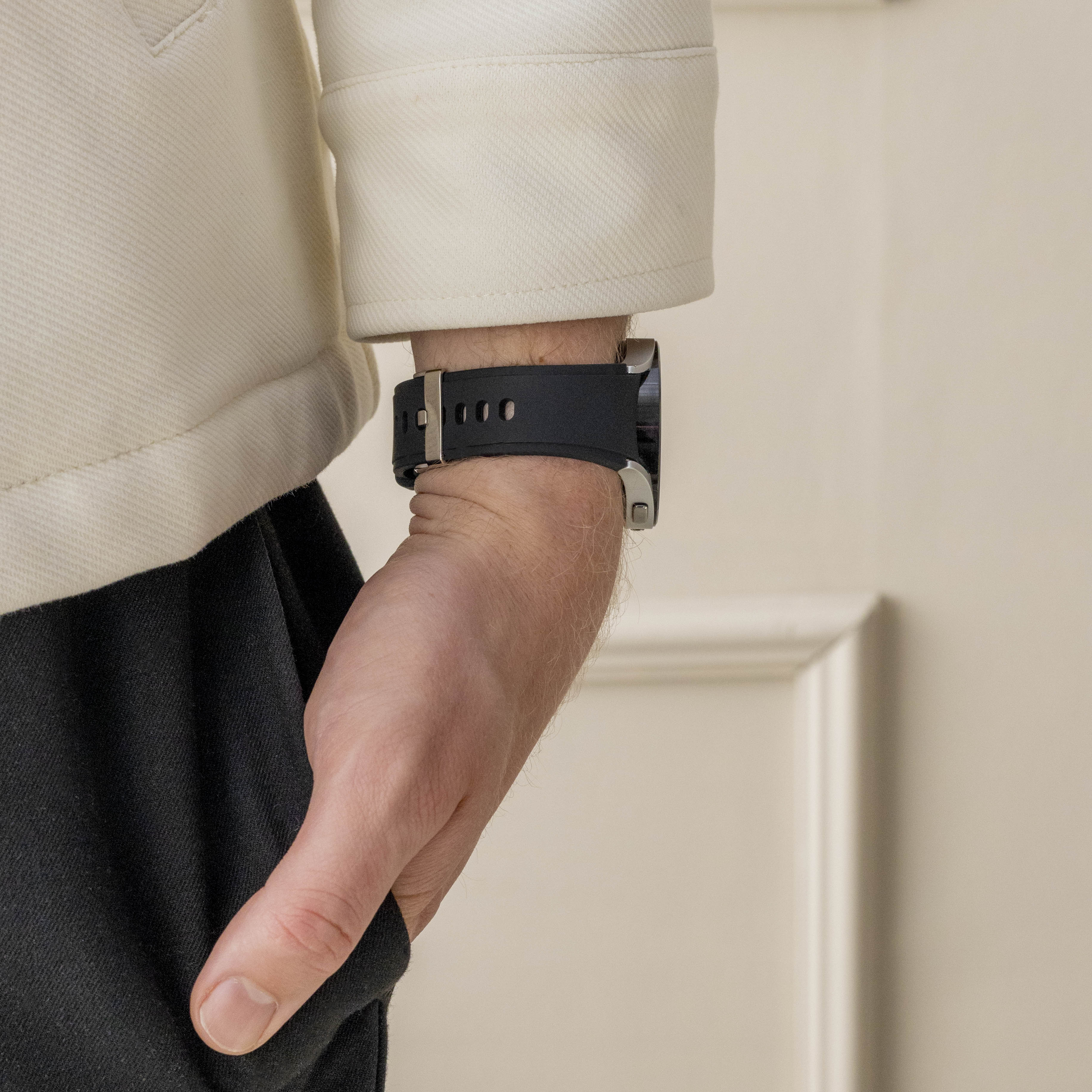 Bracelet silicone connexion parfait Samsung Galaxy Watch 6 - 44mm (noir)
