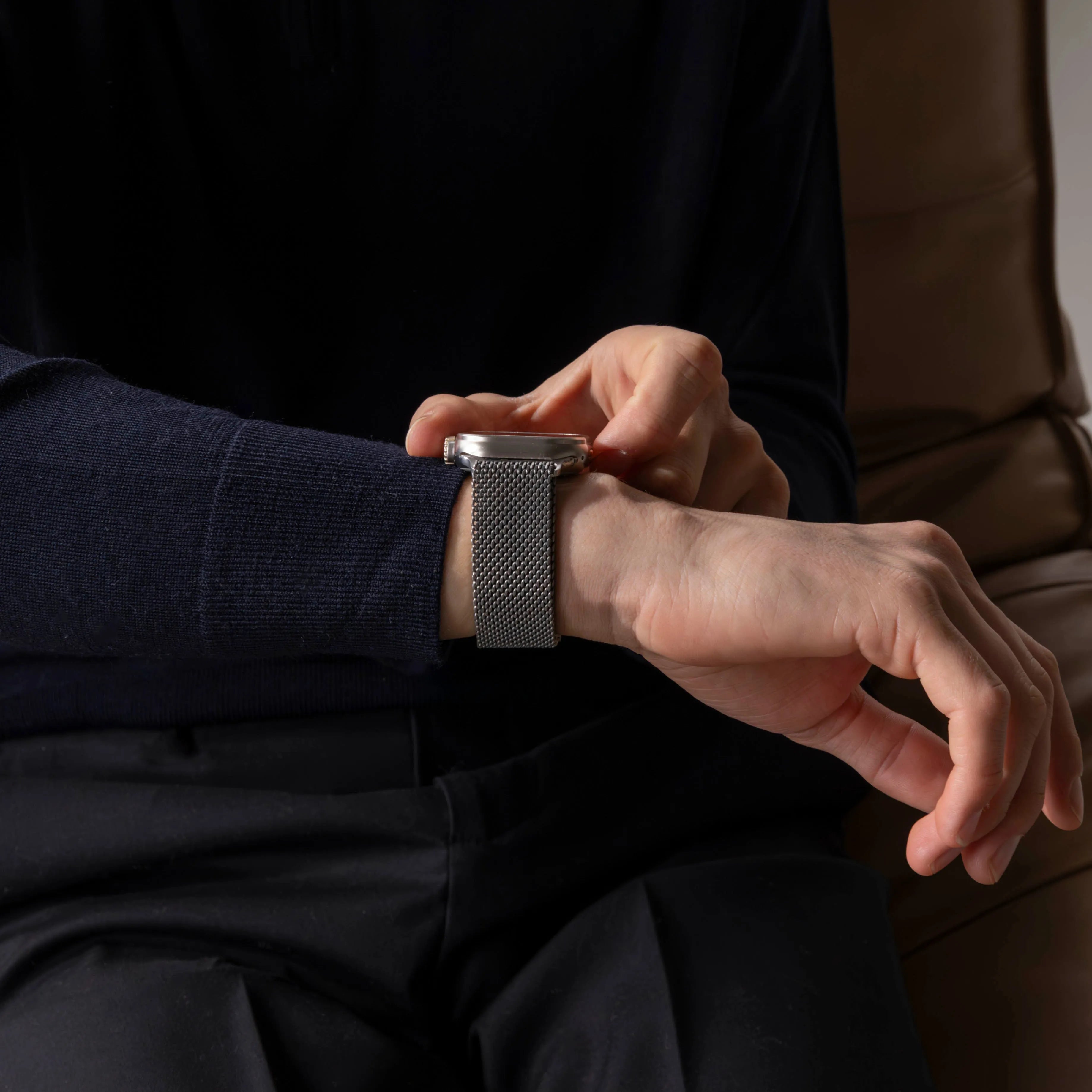 Bracelet Milanais en titane Apple Watch (argent)