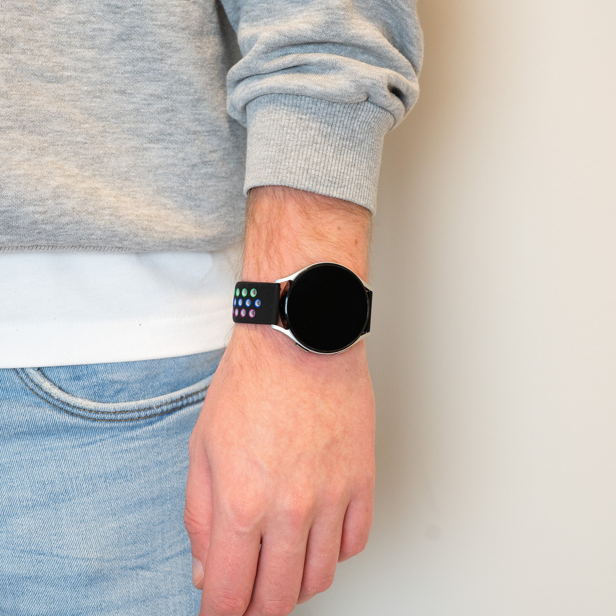 Bandz Bracelet sport 'Deluxe' Coros Pace 2 (noir/arc-en-ciel)
