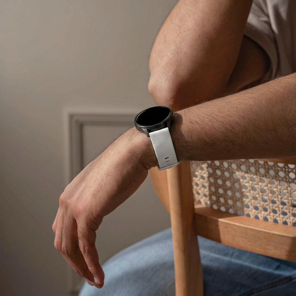 Bandz Bracelet silicone 'Premium' Garmin Vivomove Trend (blanc)